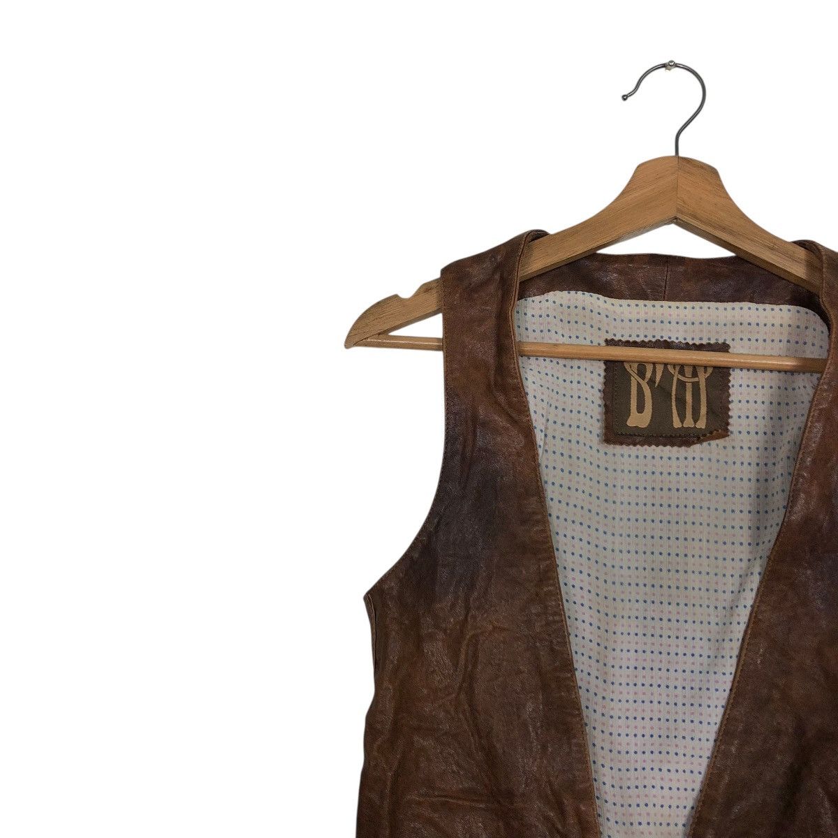 Vera Pelle 🔥VINTAGE GENUINE LEATHER VEST JACKET BIKER BEN ISSEY MIYAKE Size US M / EU 48-50 / 2 - 9 Thumbnail