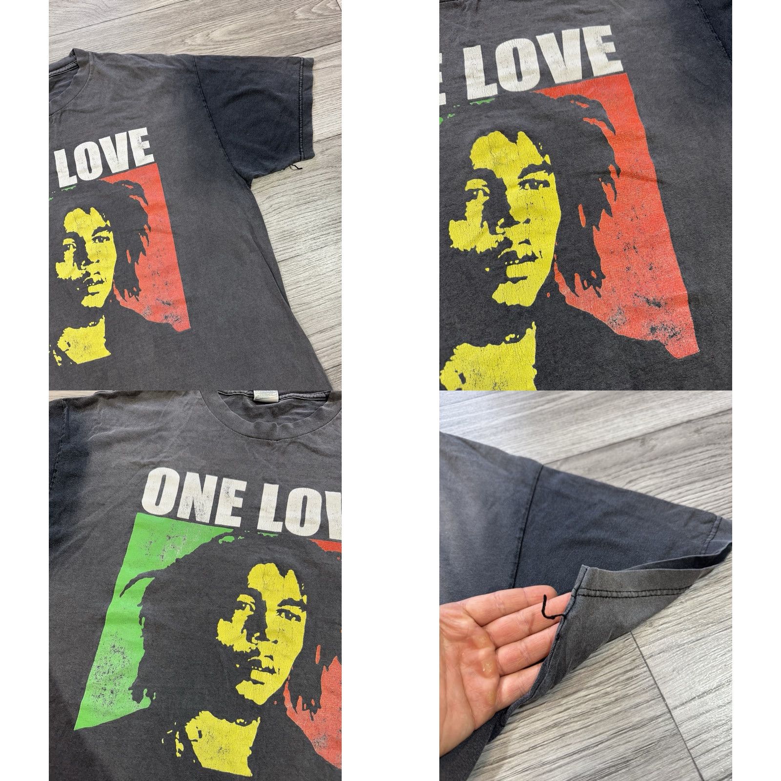 Vintage Bob Marley 1990’s One Love Rasta Faded T Shirt Short Sleeve Men's Size XL Gray Size US XL / EU 56 / 4 - 8 Thumbnail