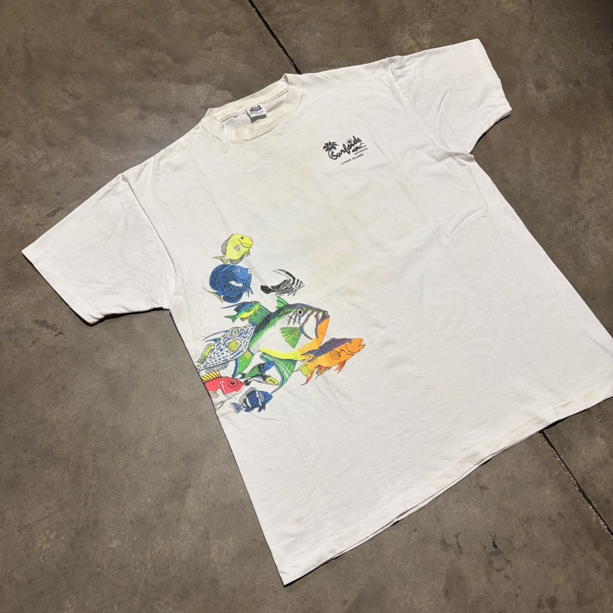 Vintage Vintage Cayman Islands Tropical Fish T shirt Reef 90s USA Size US XXL / EU 58 / 5 - 2 Thumbnail