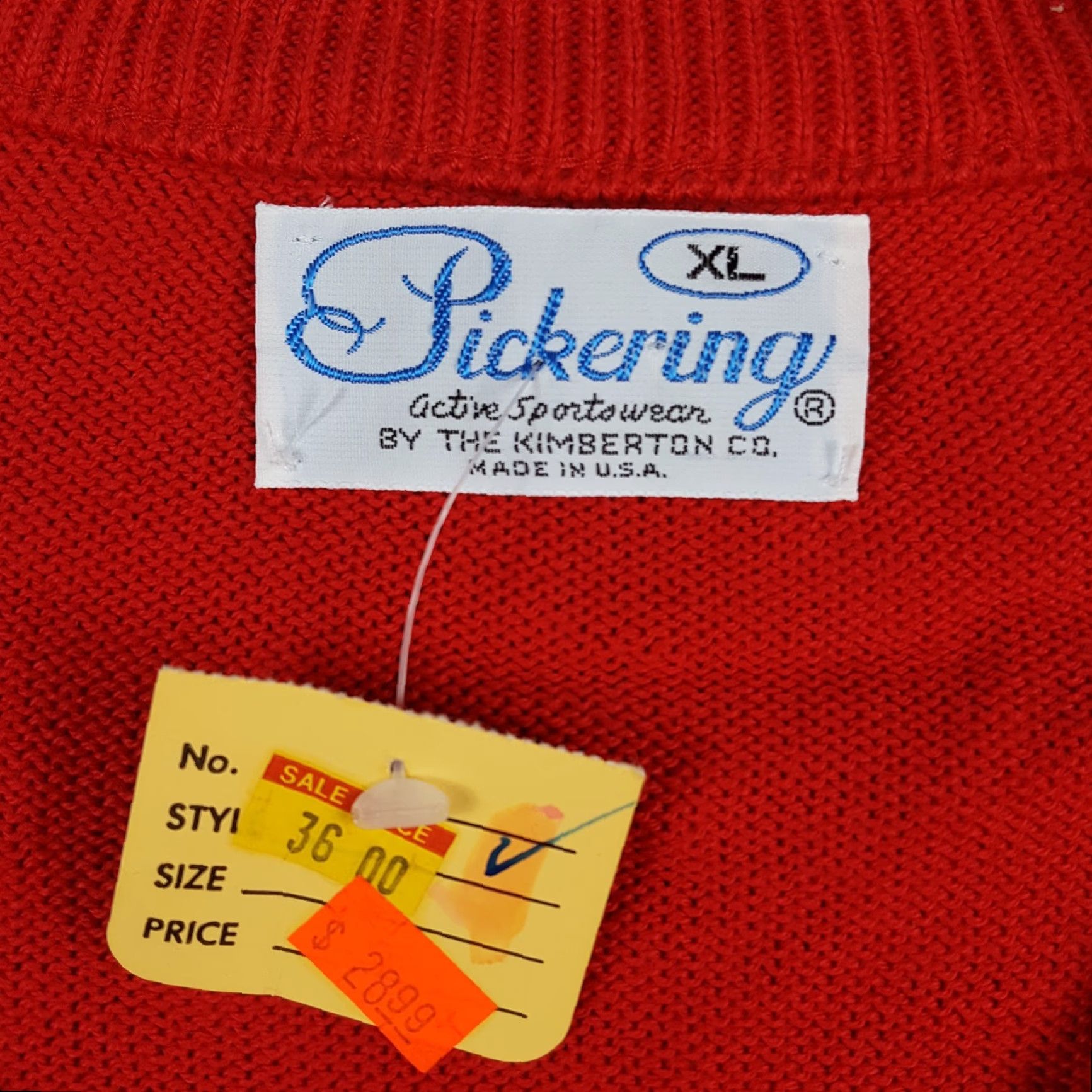 Vintage VINTAGE 80s Red Tight Knit Preppy V Neck Men's Size XL USA Made Pullover Sweater Vintage Size US XL / EU 56 / 4 - 6 Thumbnail