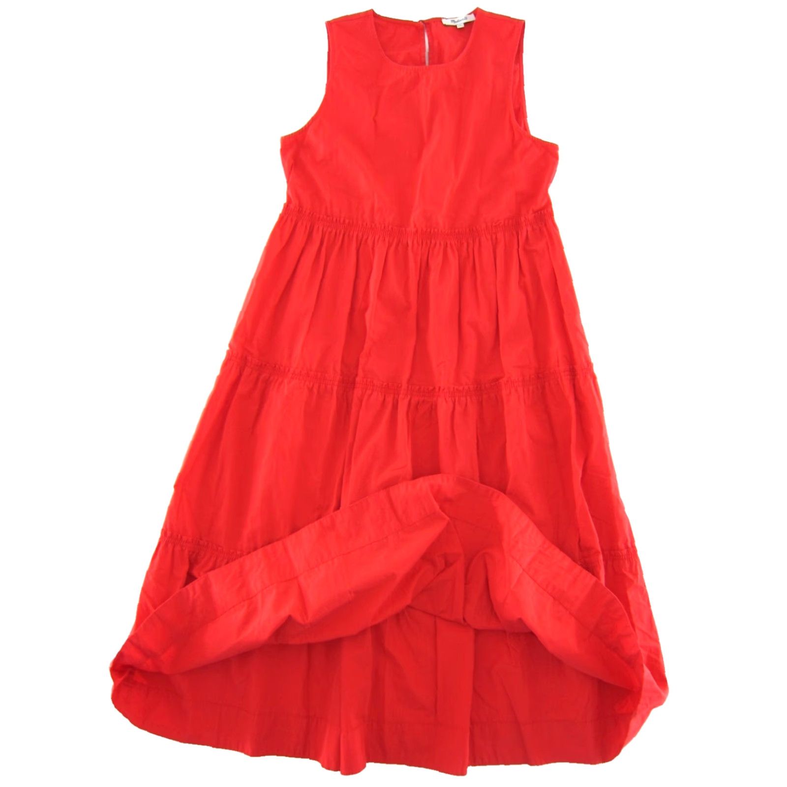 Madewell Madewell Red 100% Cotton Sleeveless Tiered Long Maxi Tank Sun Dress Small Shirt Womens Size S / US 4 / IT 40 - 4 Thumbnail