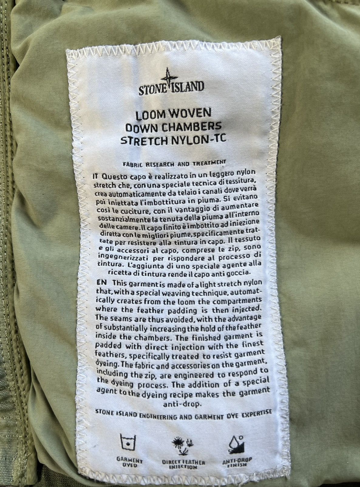 Stone Island Stone Island | Loom Woven Down Nylon-TC | Green | Size S Size US S / EU 44-46 / 1 - 17 Thumbnail