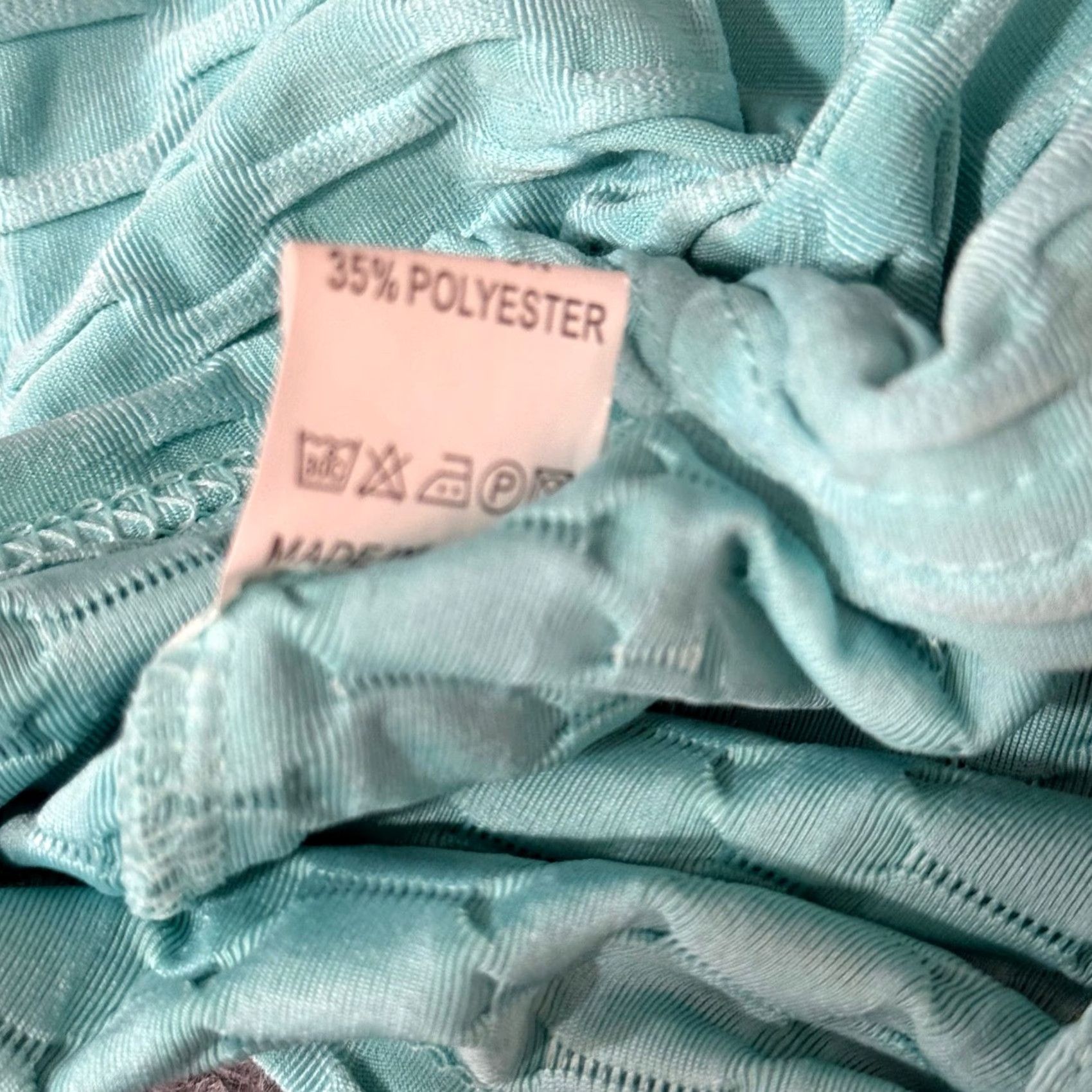 Vintage Honeycomb Bubble Knit Crop Top S/M Texture Ruched Y2K Fairycore Pastel Blue Cotton Blend Slim V-Neck Short Sleeve Cropped Tank Casual Women's Shirt Size S / US 4 / IT 40 - 7 Thumbnail