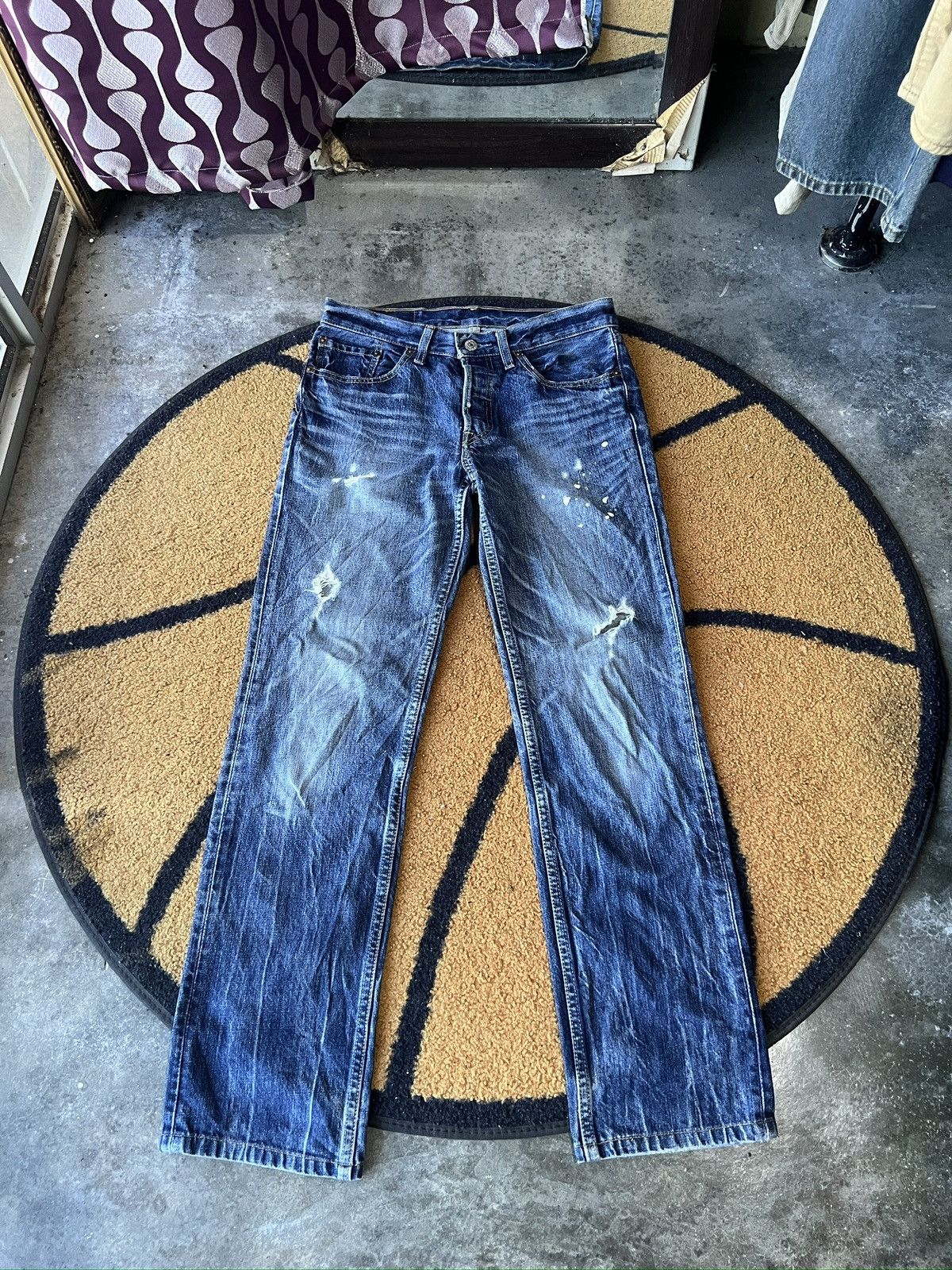 Levi's 🔥Levis 501 Button No 359 Distressed Denim Size 29" - 1 Thumbnail
