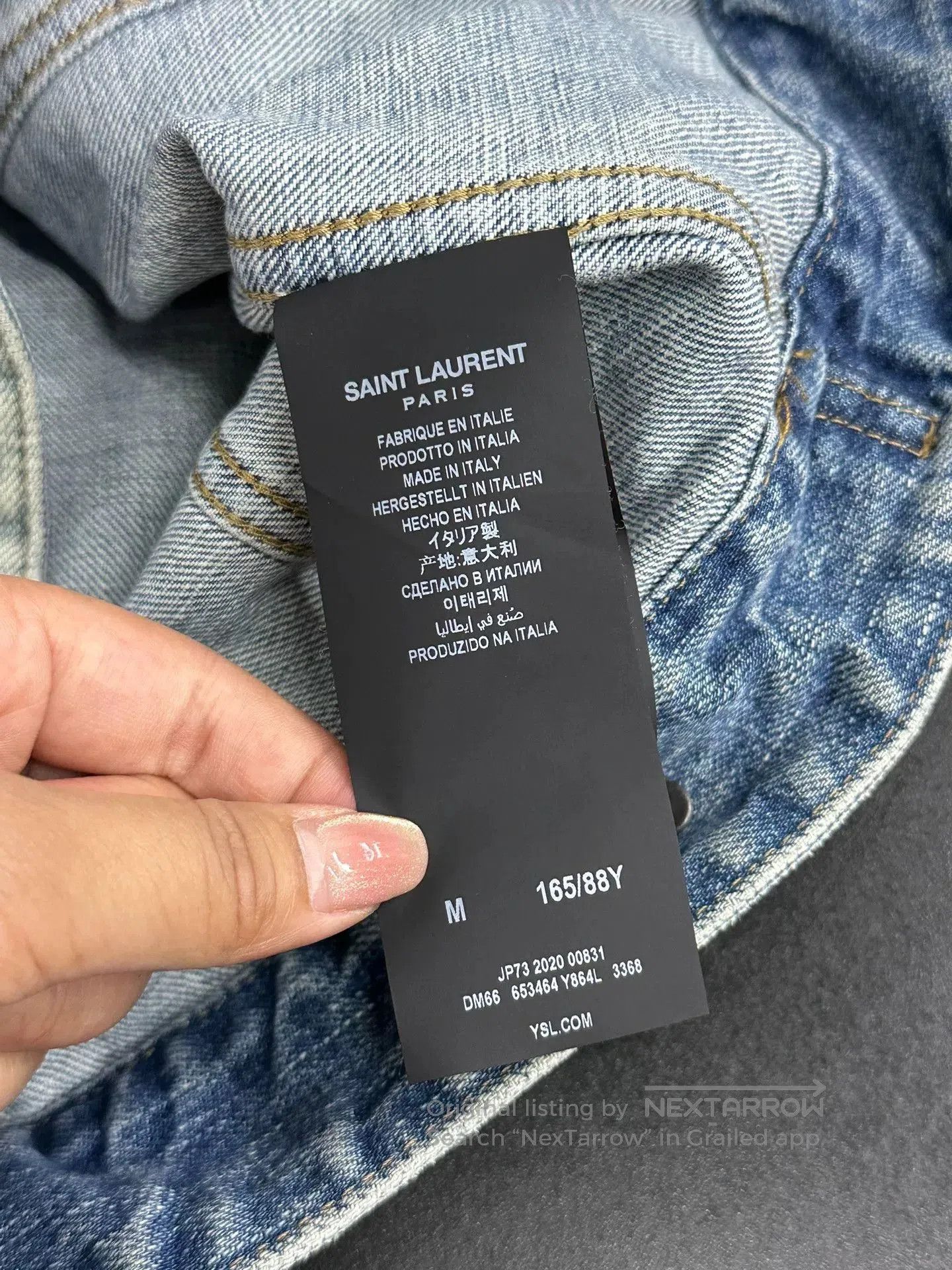 Saint Laurent Paris Saint Laurent Blue Denim Jacket w/Anchor. Size M / US 6-8 / IT 42-44 - 5 Thumbnail