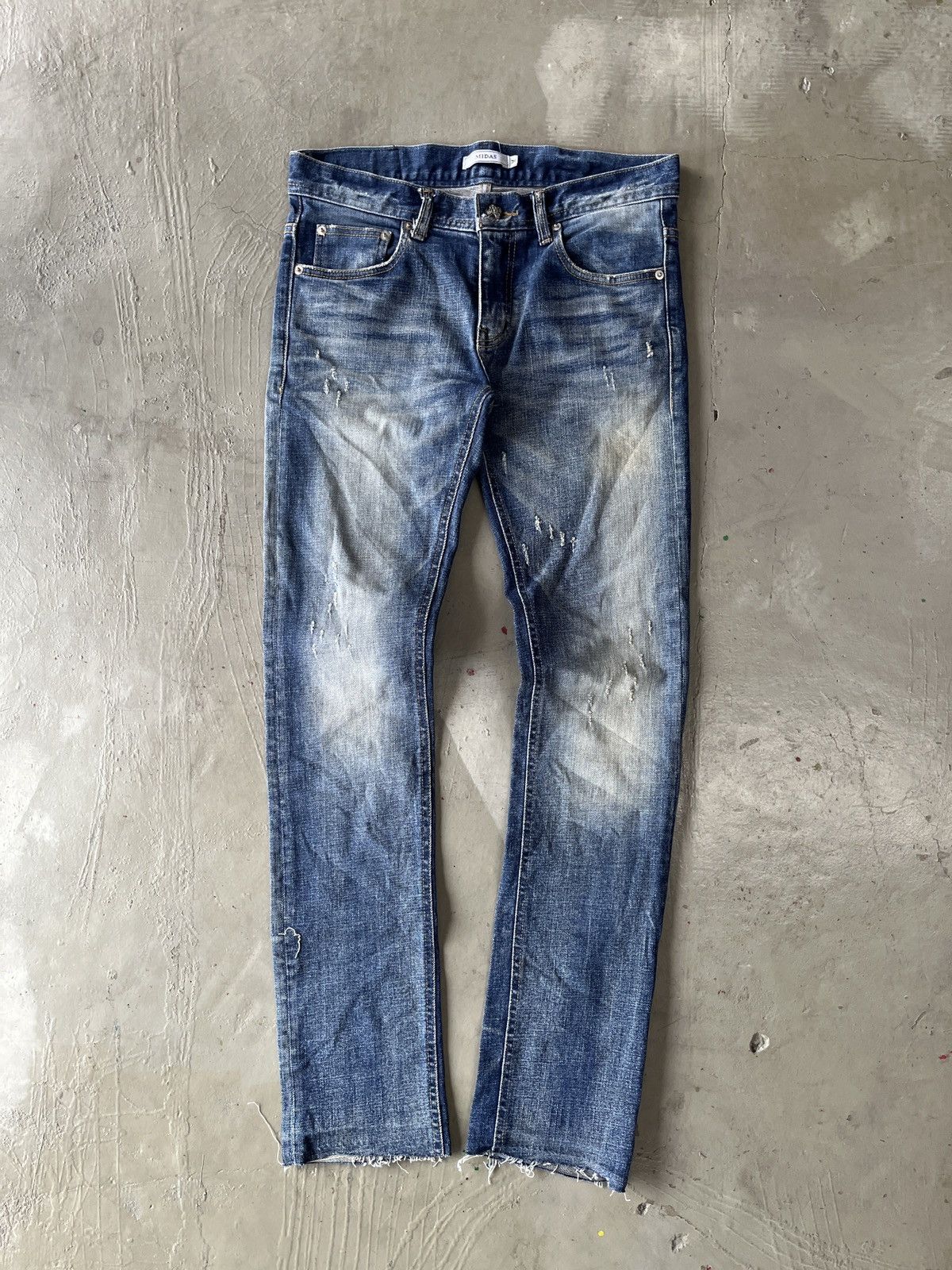 If Six Was Nine Midas 9 Whiskered Skinny Jeans Size US 31 - 2 Thumbnail