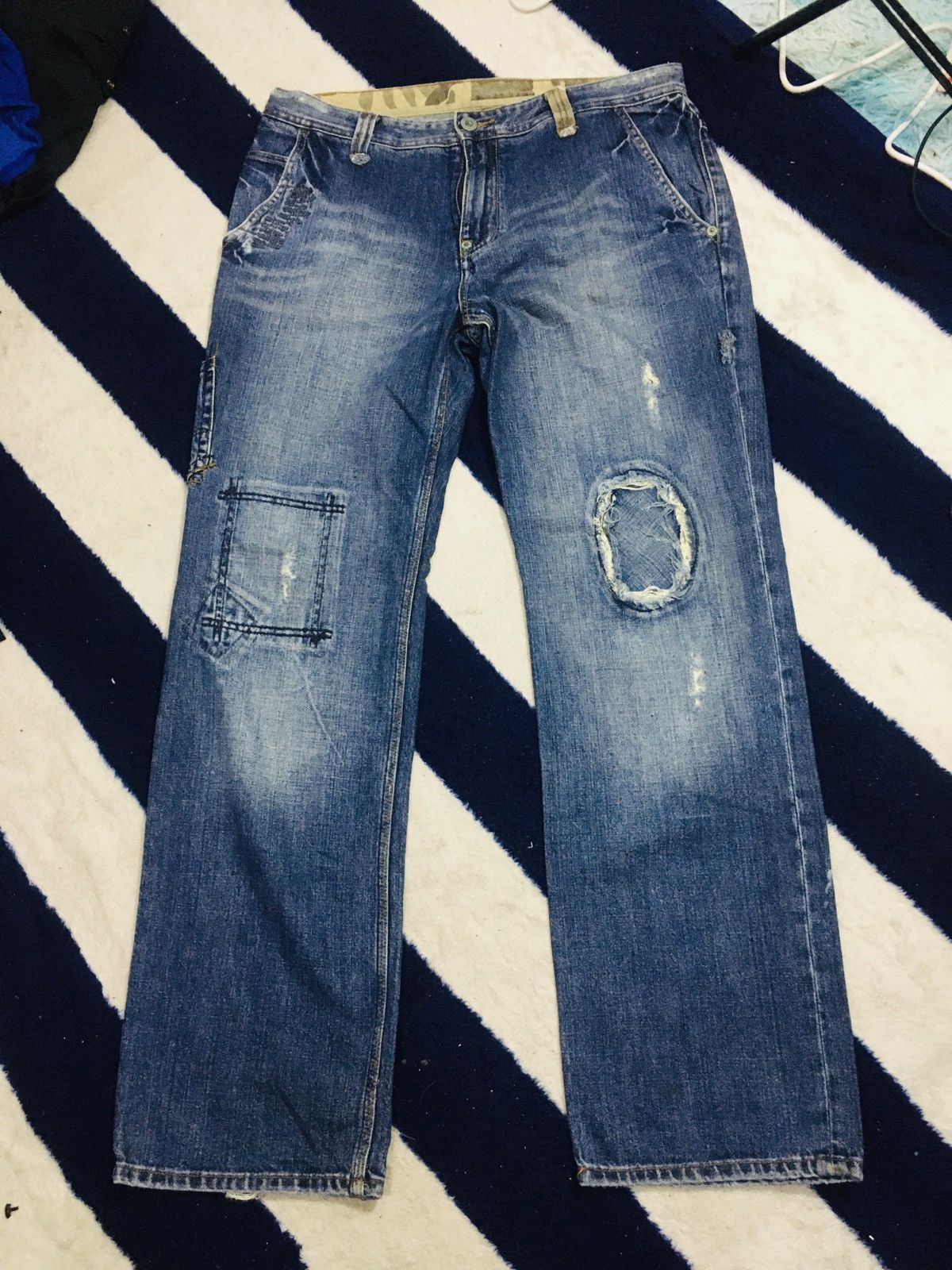 Jean × The Unbranded Brand Unbranded Nice Design Jeans (18) Size US 34 / EU 50 - 3 Thumbnail