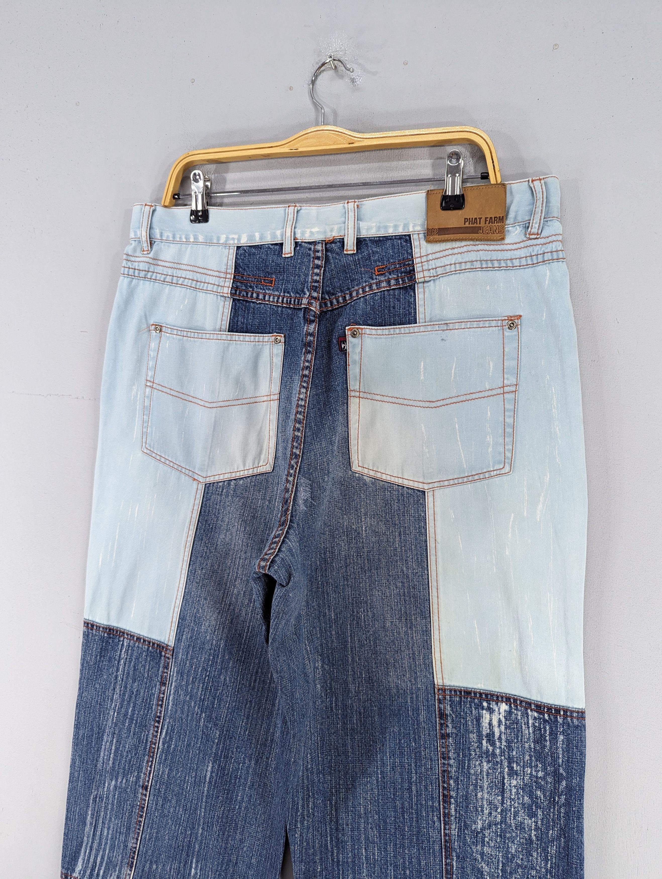 Phat Farm Vintage Phat Farm Patchwork Baggy Style Jeans Size US 36 / EU 52 - 2 Thumbnail
