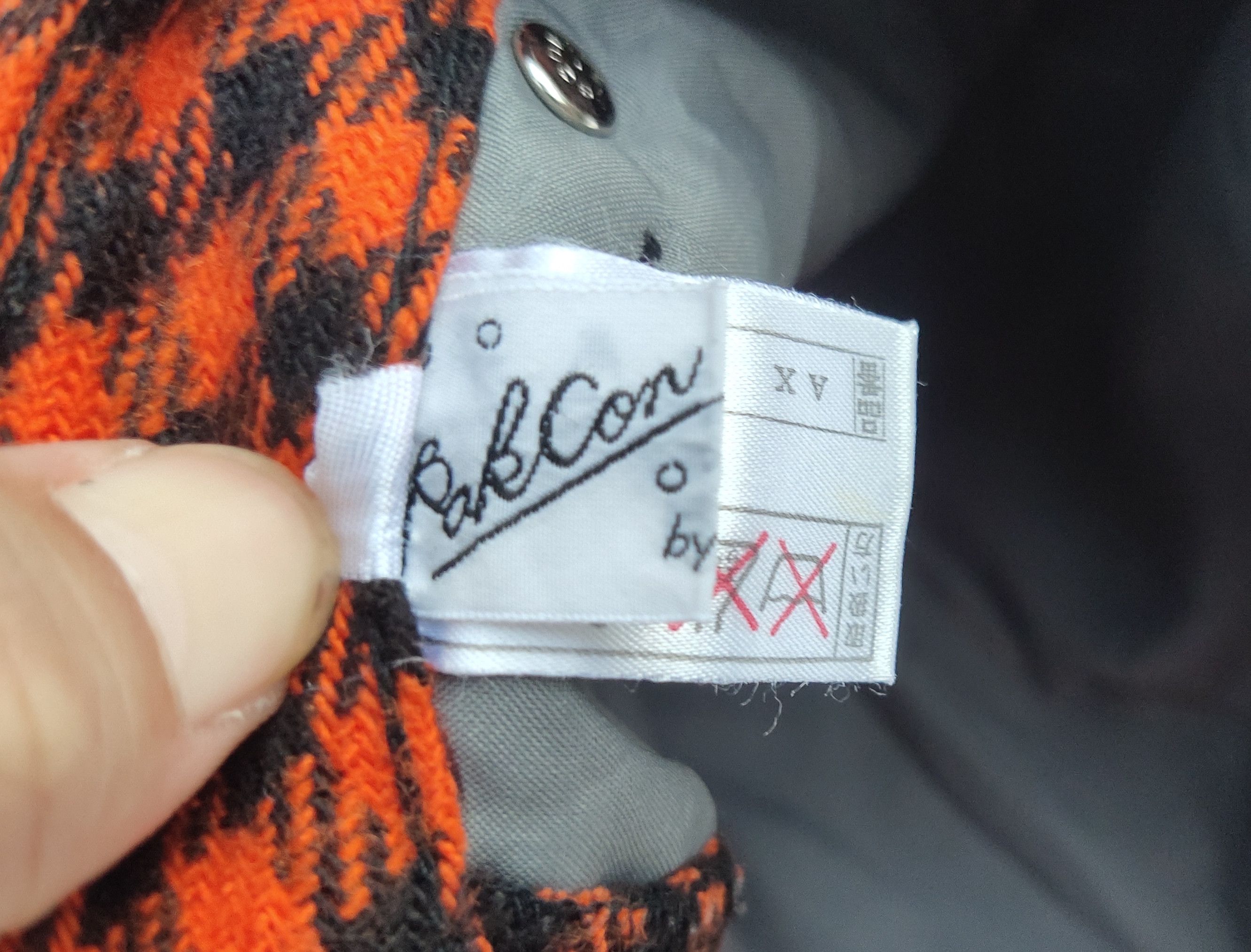 Japanese Brand (P154) Pakcon Orange Black Buffalo Plaid Taper Pants Size 25" / US 0 / IT 36 - 10 Thumbnail