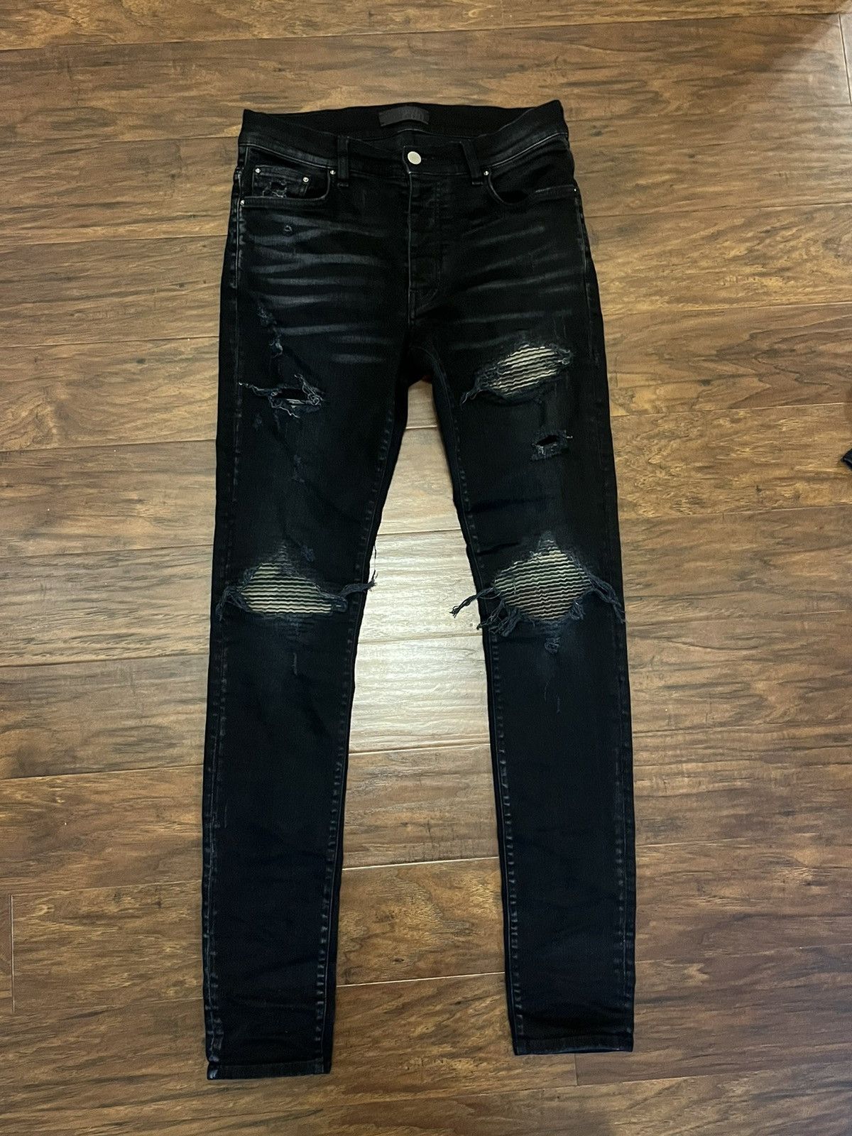 Pre-owned Amiri Mx1 Black With Camo Patches