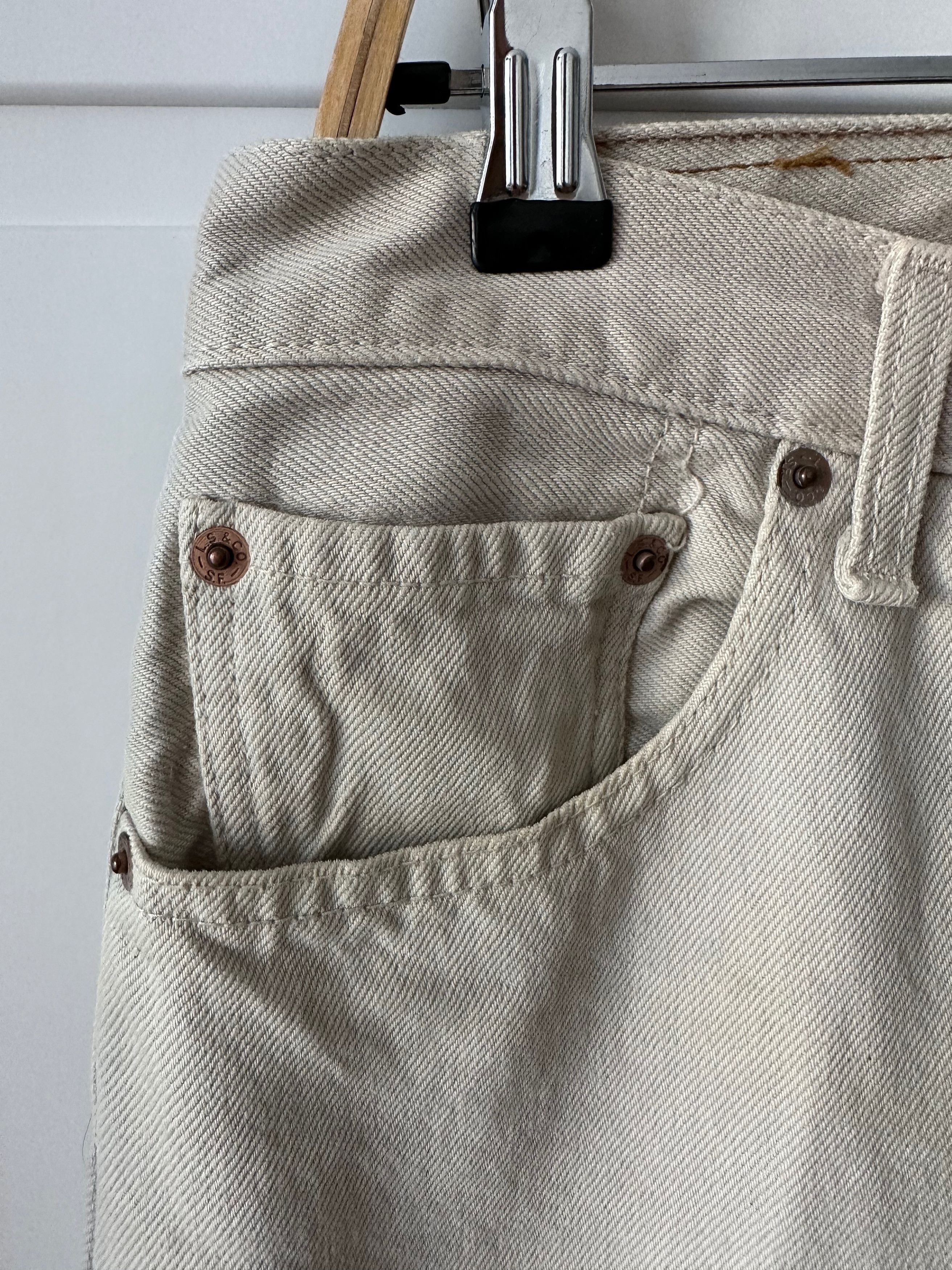 Levi's 90's Levi's 501 Red Rab vintage denim ivory jeans pants Size US 31 - 4 Thumbnail