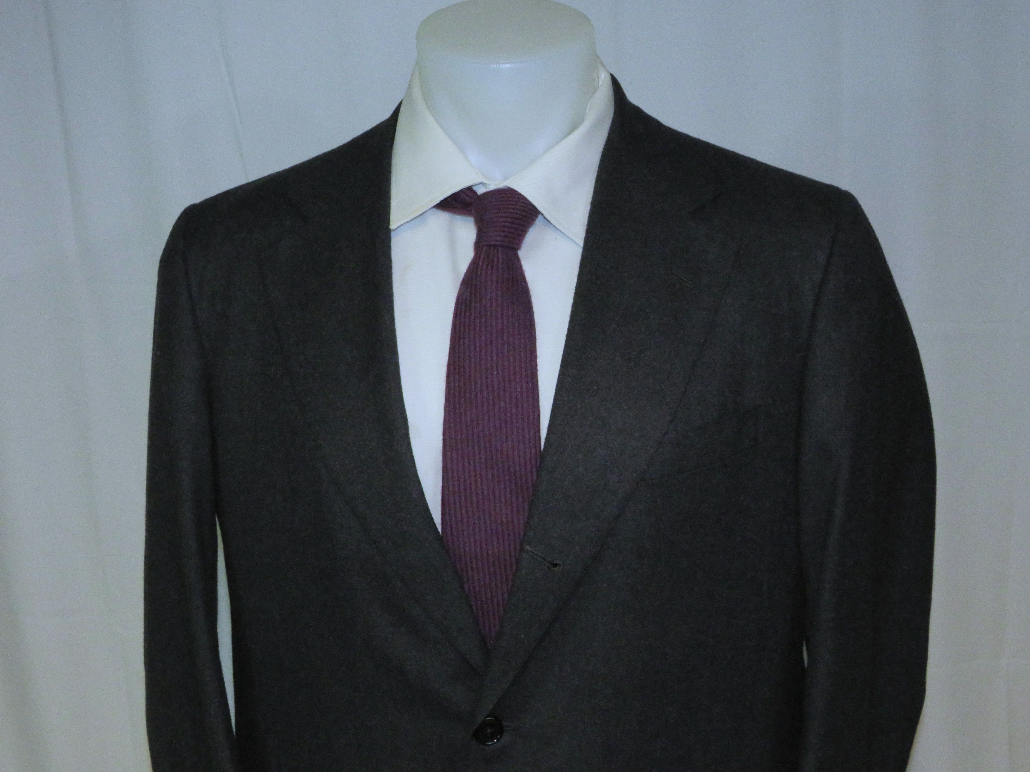 Brooks Brothers Golden Fleece Martin Greenfield Gray Flannel 3/2 Suit 42R Size 42R - 4 Thumbnail