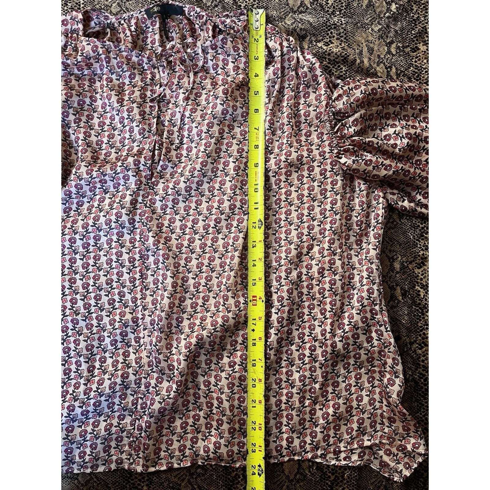 Maje MAJE SATIN FLORAL PRINT BOHO BLOUSE TUNIC TOP PUFF 1 (small) Size S / US 4 / IT 40 - 5 Thumbnail