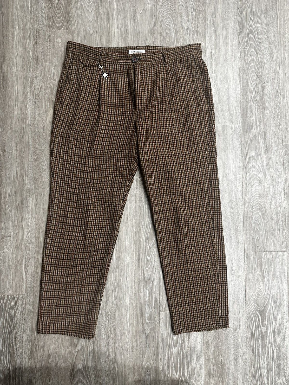 image of Manuel Ritz Italian Designer Pants in Brown/Red, Men's (Size 36)