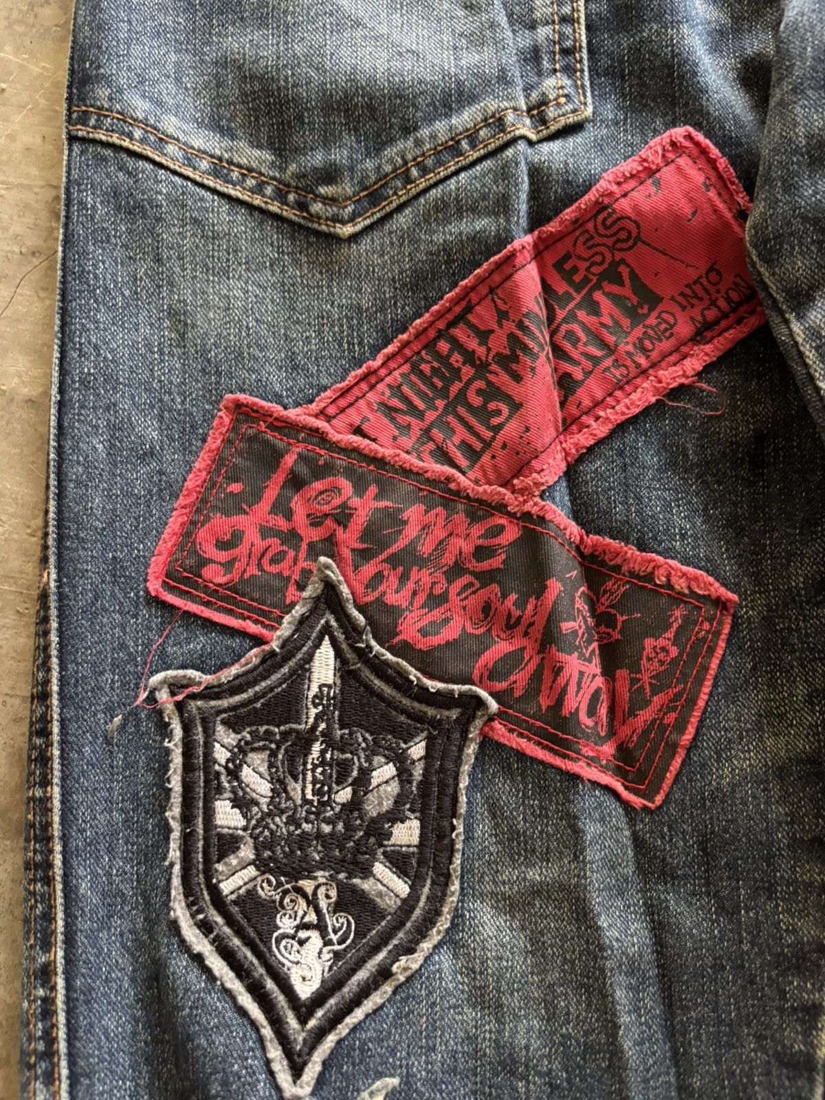 Hysteric Glamour ALGONQUINS japanese punk distressed patchwork ripped Size US 30 / EU 46 - 11 Thumbnail