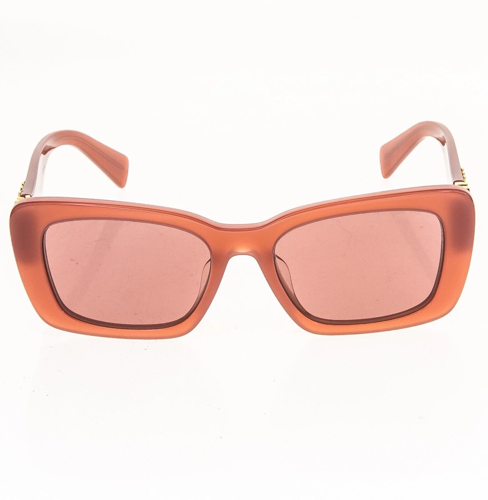 Miu Miu MIU MIU LOGO MU07YS Cognac Opal Violet Geometric Luxury 07YS Size ONE SIZE - 5 Thumbnail