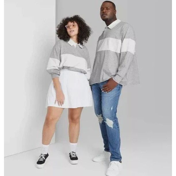 Other Unisex Gray & White Long Sleeve Rugby Shirt Size US XL / EU 56 / 4 - 2 Thumbnail
