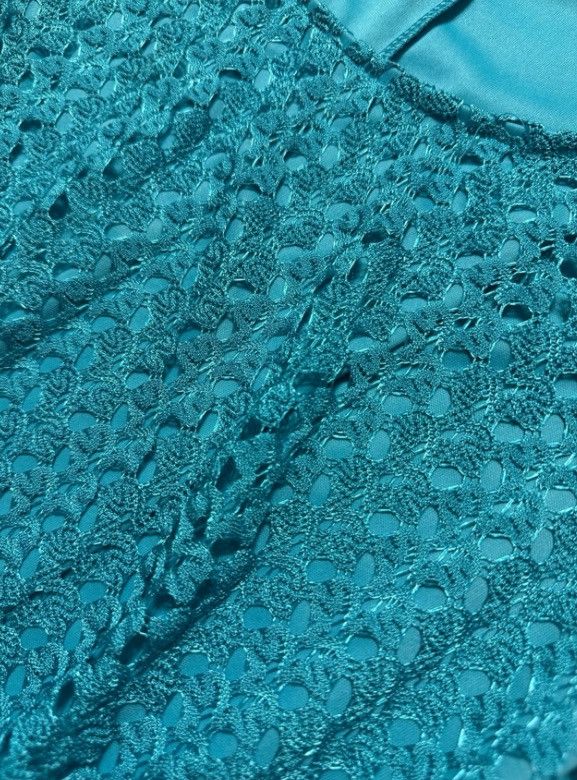 Other ROZ & ALI Turquoise Crochet Lace Asymmetrical Tunic Size 3X Size 3XL / US 20-22 - 6 Thumbnail