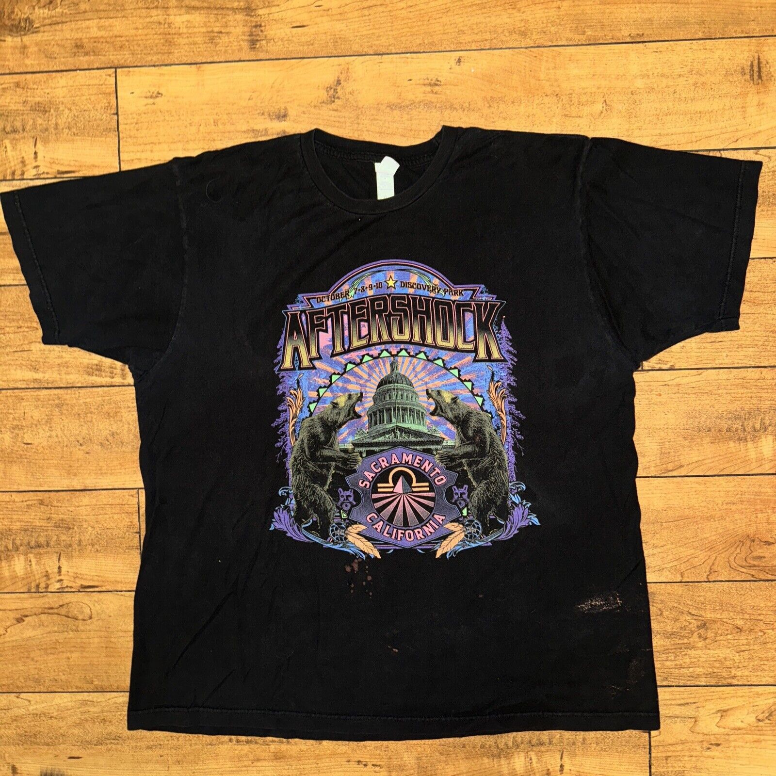 Band Tees × Vintage 2021 AfterShock Concert T-Shirt Black XL 24x28 Size US XL / EU 56 / 4 - 1 Thumbnail