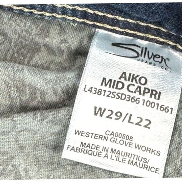 Silver Jeans Co. VINTAGE Silver Jeans Co. Cropped Jeans Womens 29X22 Blue Distressed Aiko Fit Denim NEW Size 29" - 7 Thumbnail