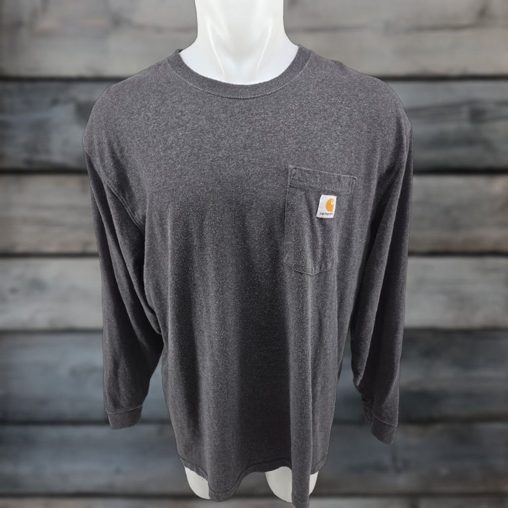 Carhartt CARHARTT Original Fit Gray Long Sleeve Pocket T Shirt Men’s XL Shirt Mens Size XL Gray Pocket Logo Industrial workwear Knit Jersey 2010s Size US XL / EU 56 / 4 - 1 Thumbnail