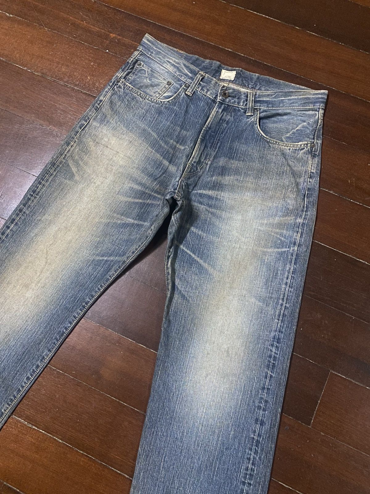 Edwin VINTAGE EDWIN 505z BAGGY SELVEDGE DENIM JEANS slubby faded Size US 37 - 5 Thumbnail