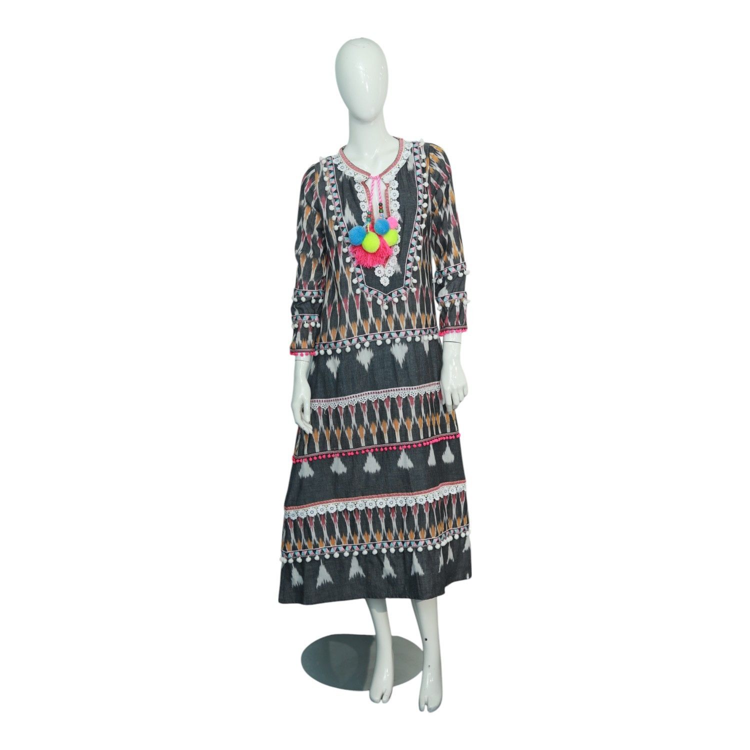 Other Gooshwa MulticolorEthnic Print Kaftan Long Dress size S, New Size S / US 4 / IT 40 - 1 Thumbnail