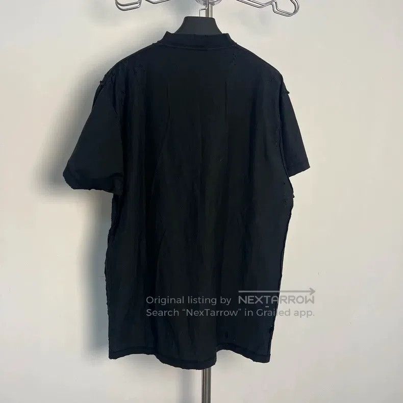 Balenciaga Balenciaga Black Distressed Short Sleeve, Size L Size US S / EU 44-46 / 1 - 2 Thumbnail