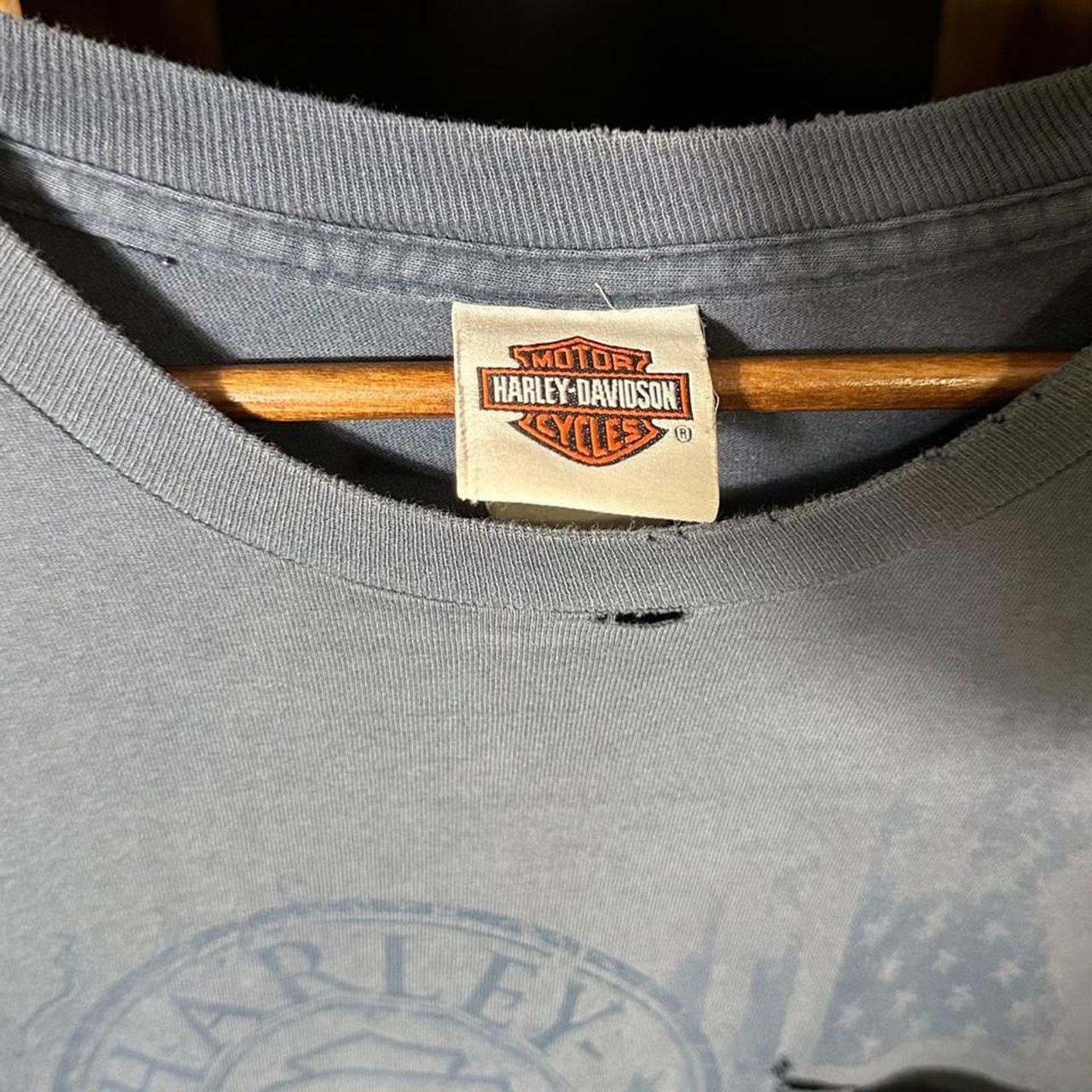 Harley Davidson Vintage Harley Davidson Single Stitch Faded Biker Tee Shirt Size US XXL / EU 58 / 5 - 4 Thumbnail