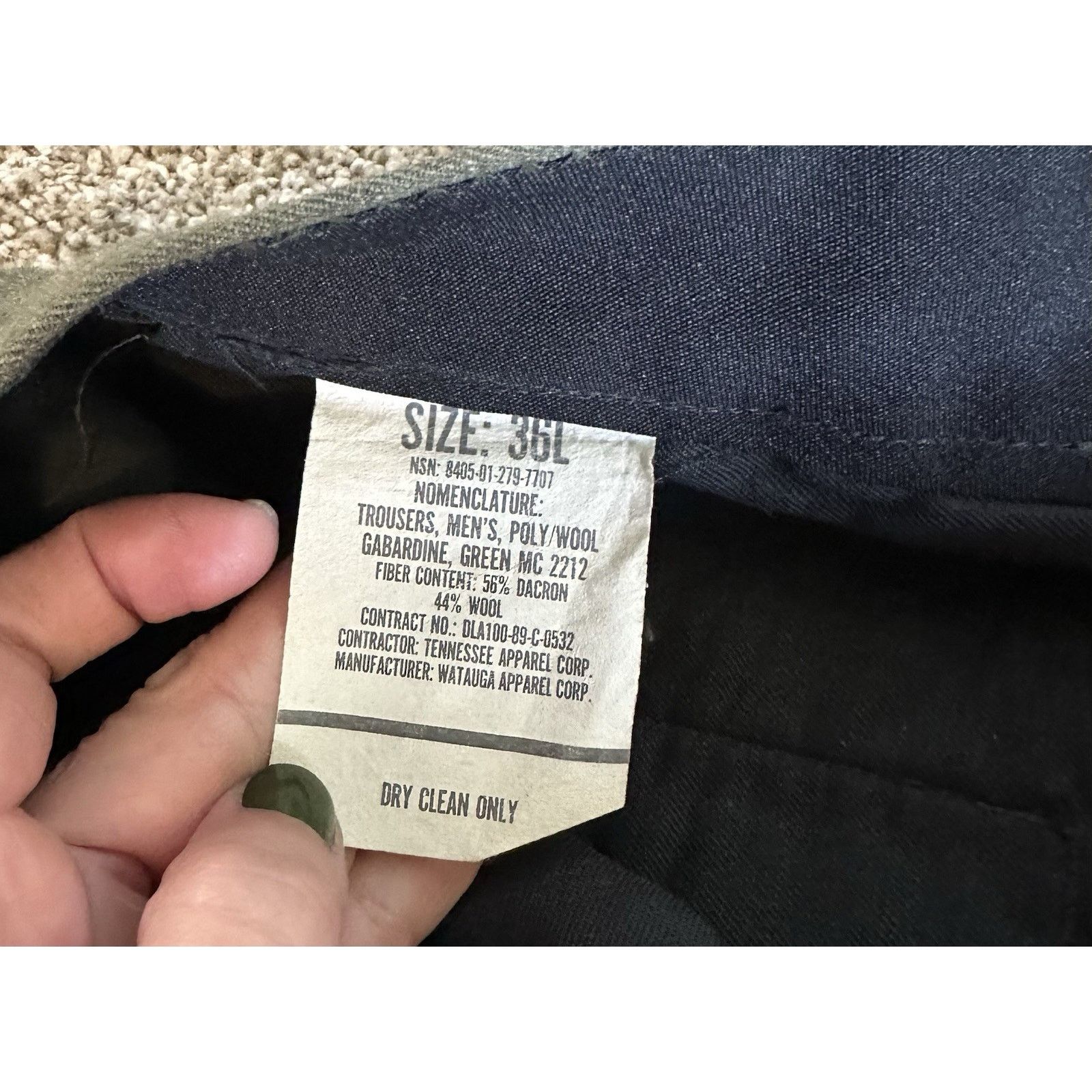 Vintage Vtg 90s USMC uniform Trouser Pants Mens 36L Wool Size US 36 / EU 52 - 7 Thumbnail