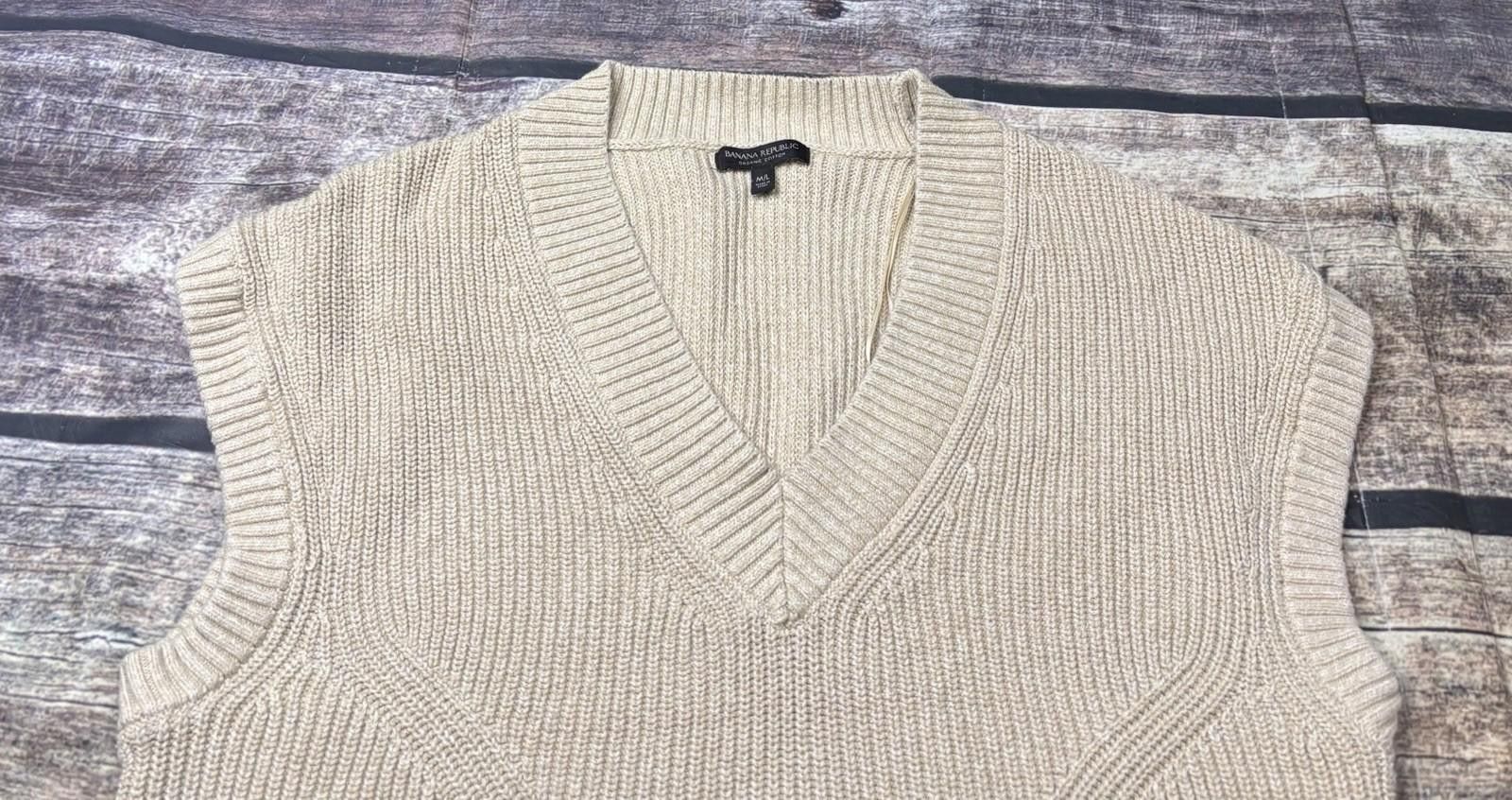 Banana Republic Banana Republic Sweater Womens M/L Organic Cotton Fisherman Size L / US 10 / IT 46 - 4 Thumbnail