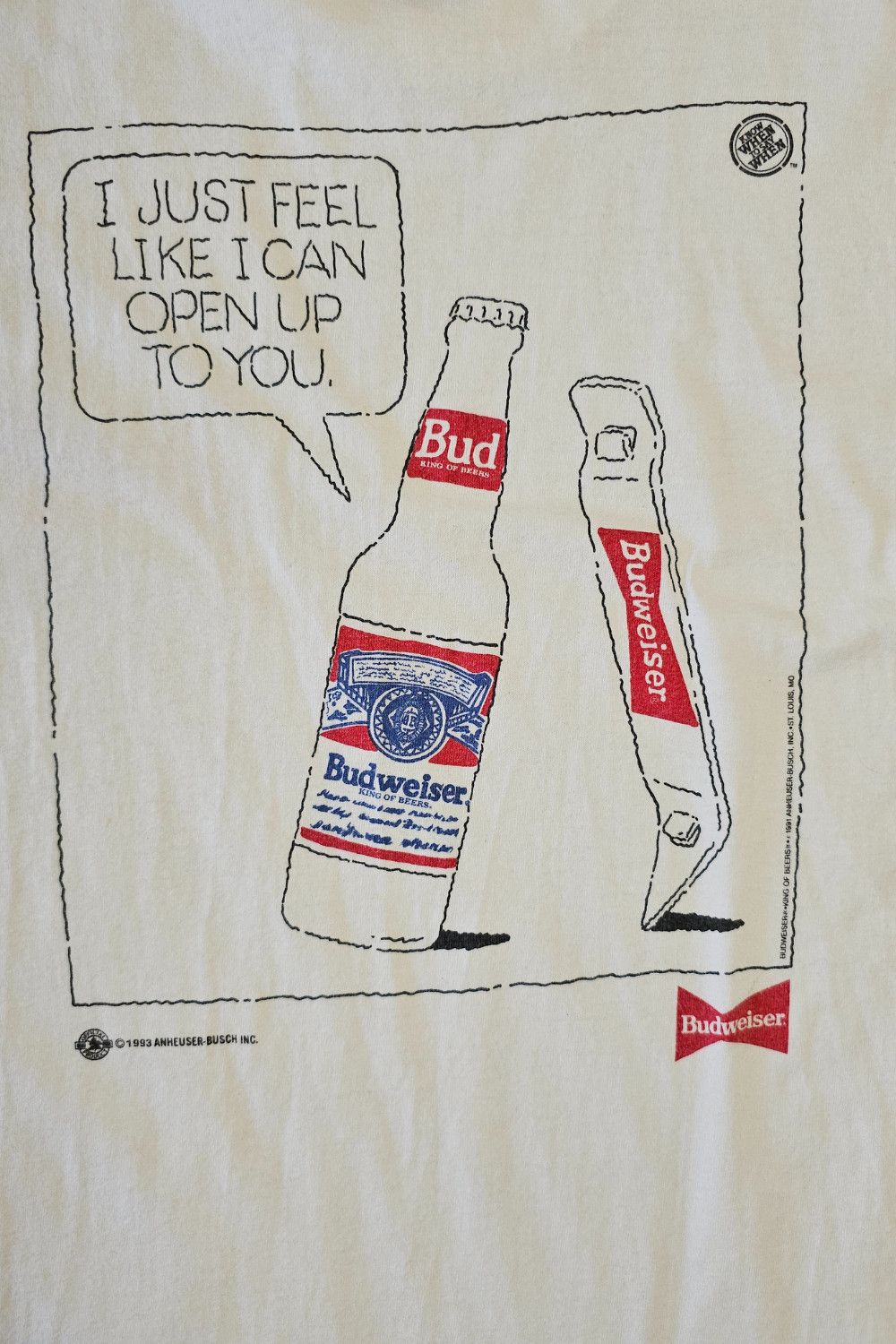 All Sport 1993 Budweiser “Open Up” Single-Stitch XL – USA Blank Size US XL / EU 56 / 4 - 5 Thumbnail