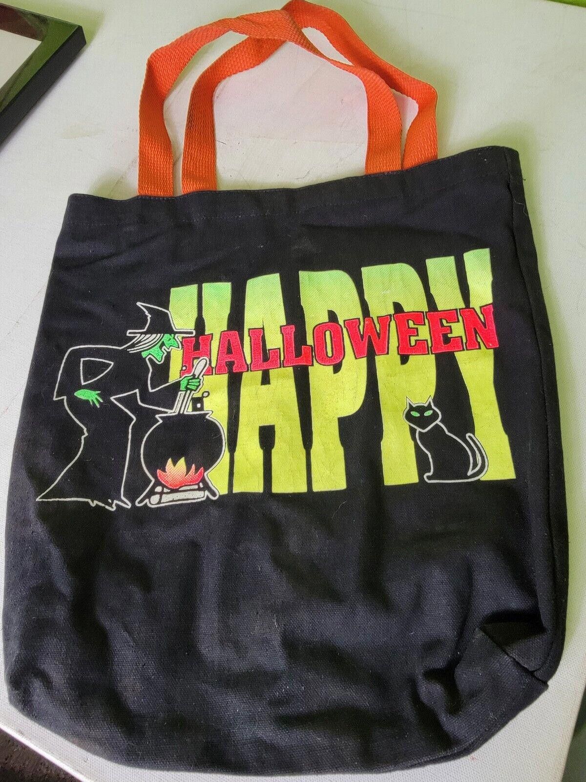 Designer Vintage Happy Halloween Candy Bag Treat Sack USA Witch Size ONE SIZE - 1 Thumbnail
