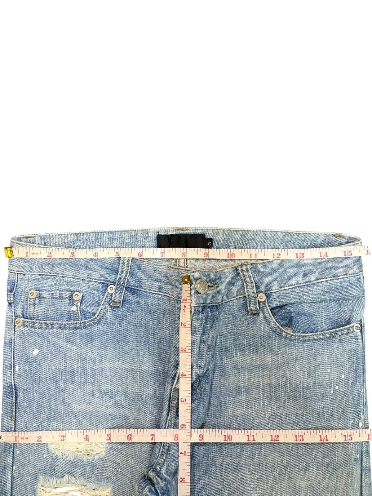 Hysteric Glamour Vintage Japanese Brand Faded Wash Distress Flare Jeans Size 31" - 6 Thumbnail