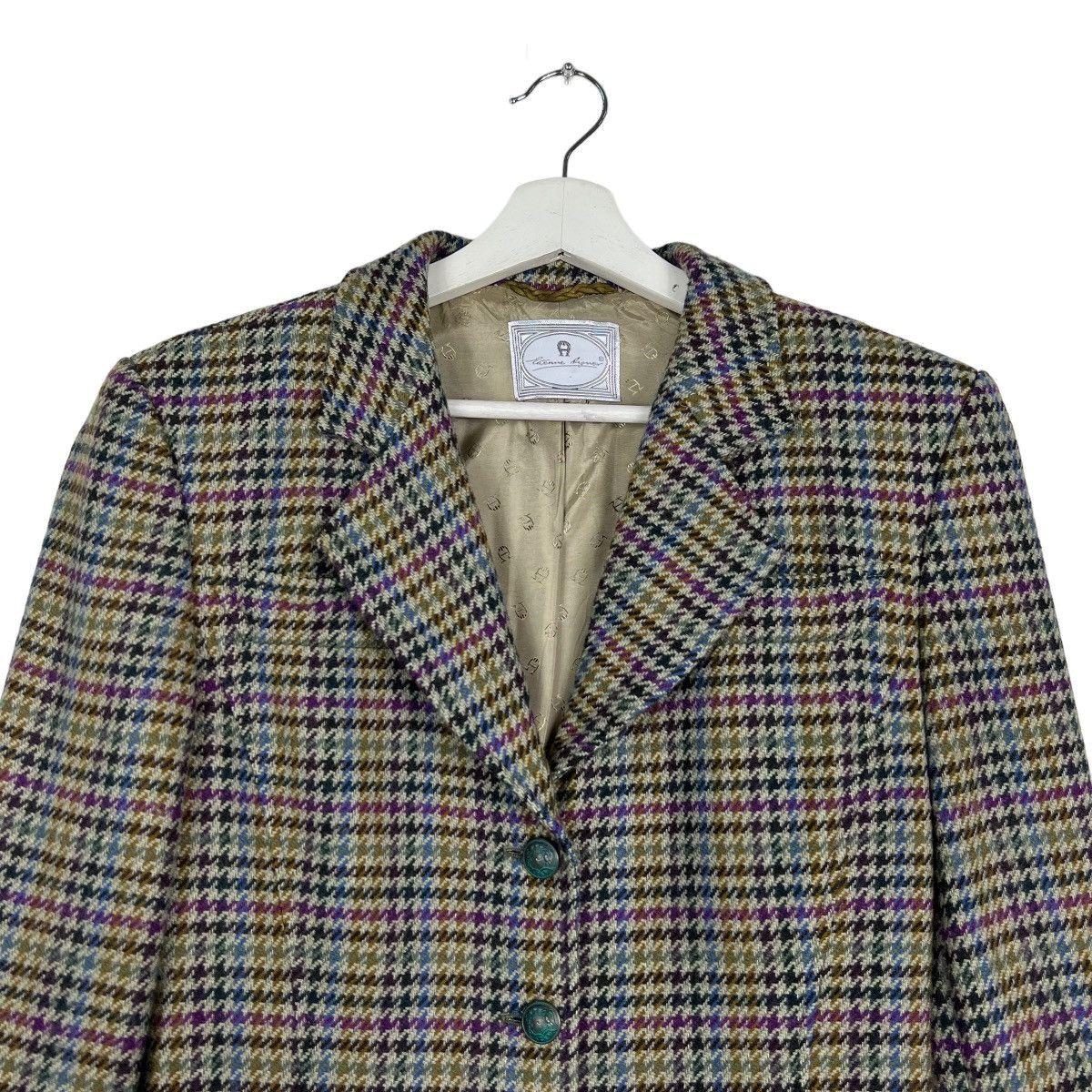Aigner × Etienne Aigner 🔥 VINTAGE ETIENNE AIGNER TWEED WOOL BLAZER MADE IN GERMANY Size M / US 6-8 / IT 42-44 - 3 Thumbnail