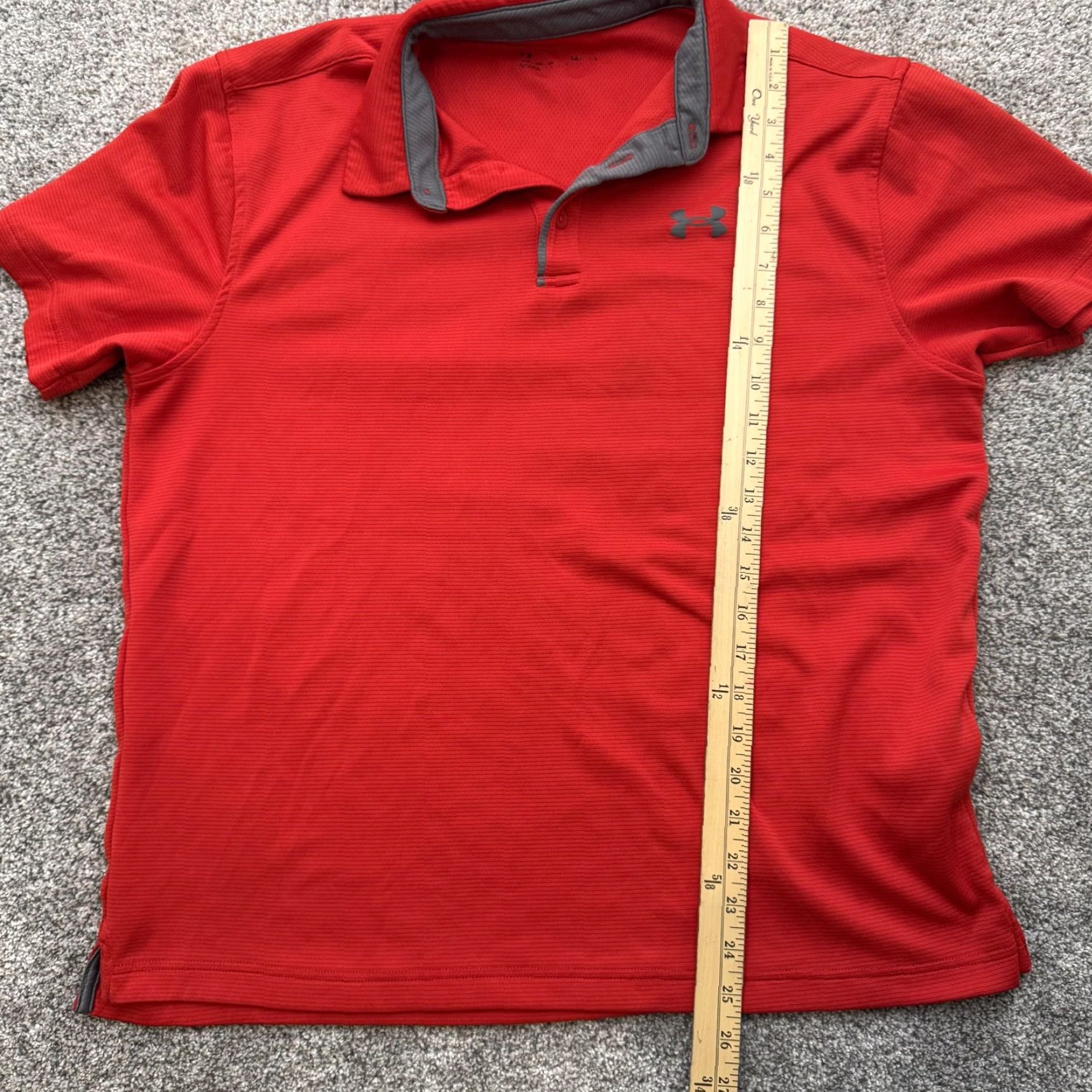 Under Armour Under Armour Polo Shirt Mens L Red 100% Polyester Athletic Golf Performance Lightweight Breathable Moisture Wicking Tagless Short Sleeve Vintage: No Size US L / EU 52-54 / 3 - 5 Thumbnail