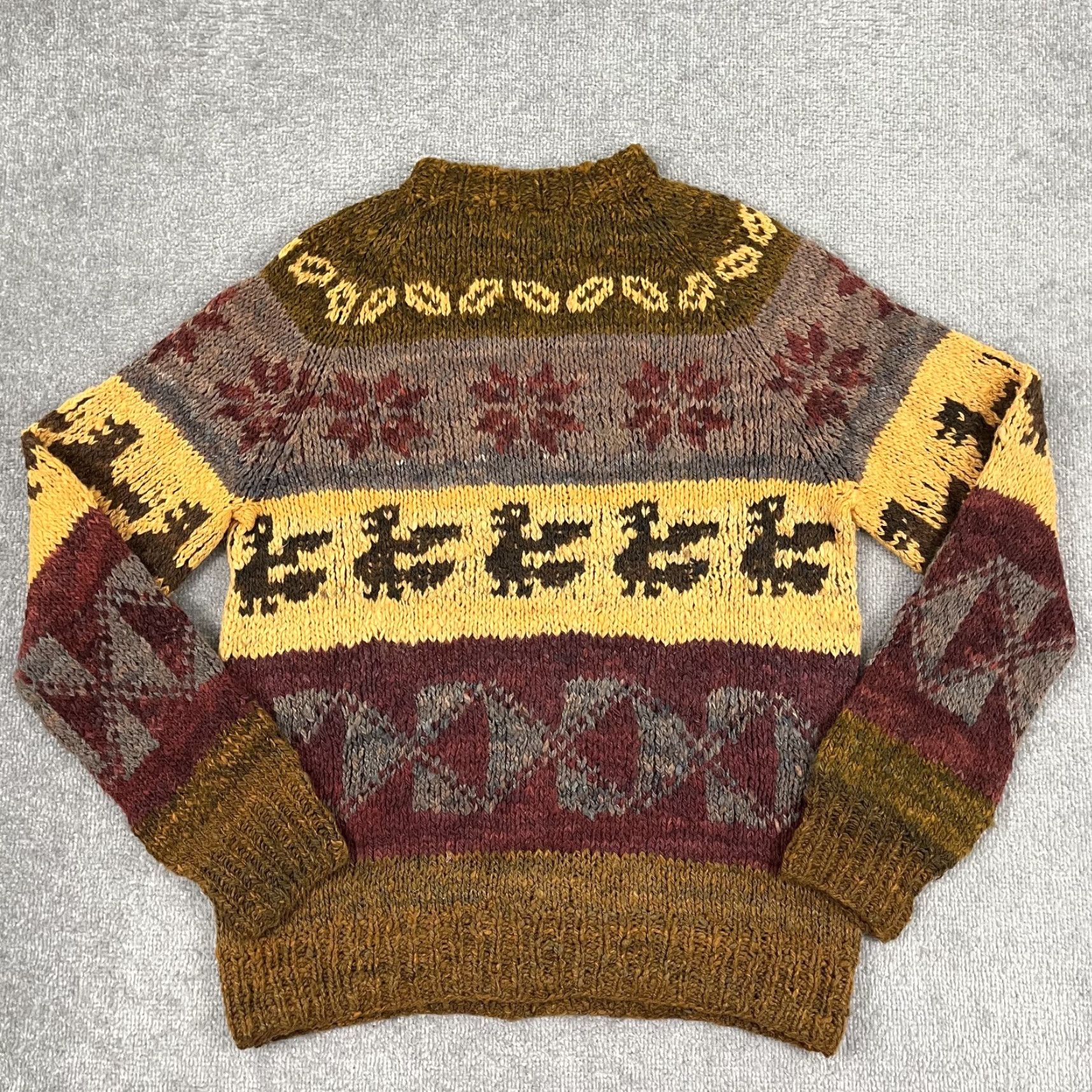 SAS Casa Bolivia Wool Sweater Mens M 100% Knit Fair Isle Multicolor Dragon Crewneck Long Sleeve Size US M / EU 48-50 / 2 - 6 Thumbnail
