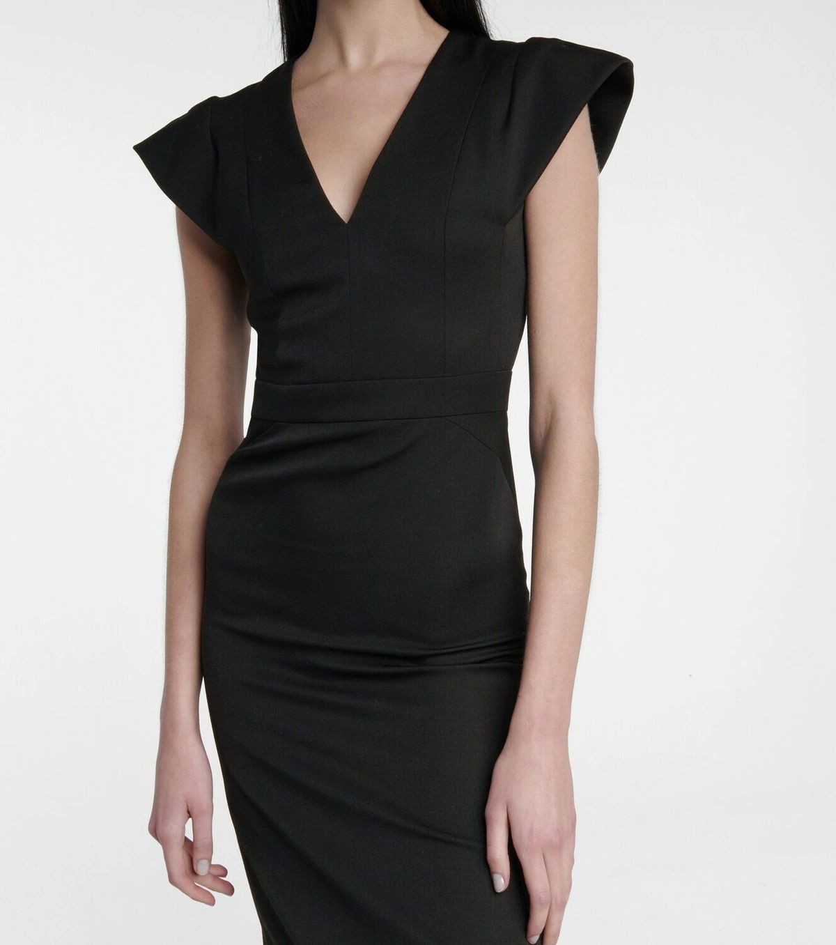 Alexander McQueen o1y0325 Midi Dress in Black Size S / US 4 / IT 40 - 4 Thumbnail
