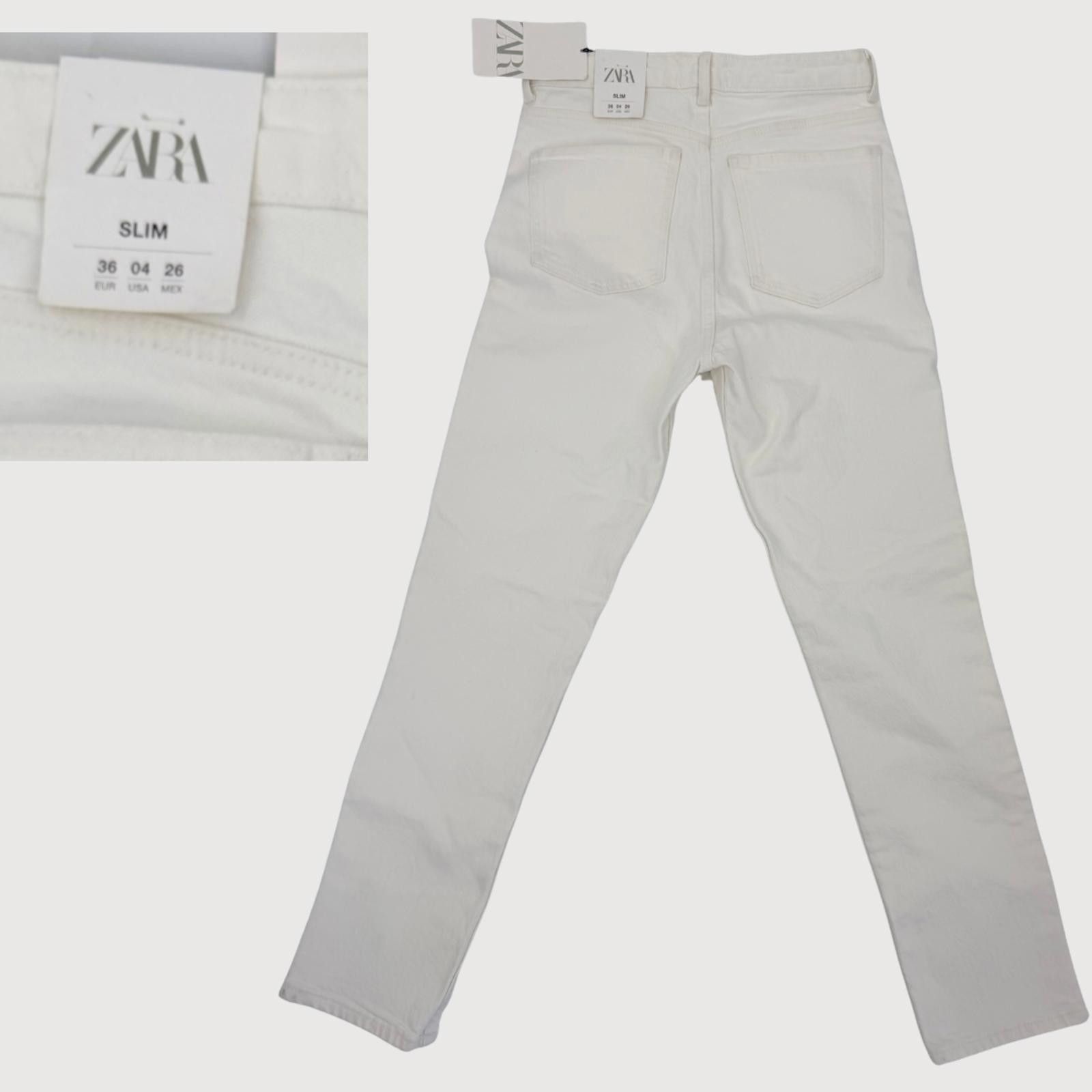 Zara Zara High Rise Straight Jeans Ivory NWT Ankle Length 4 Size 27" / US 4 / IT 40 - 5 Thumbnail