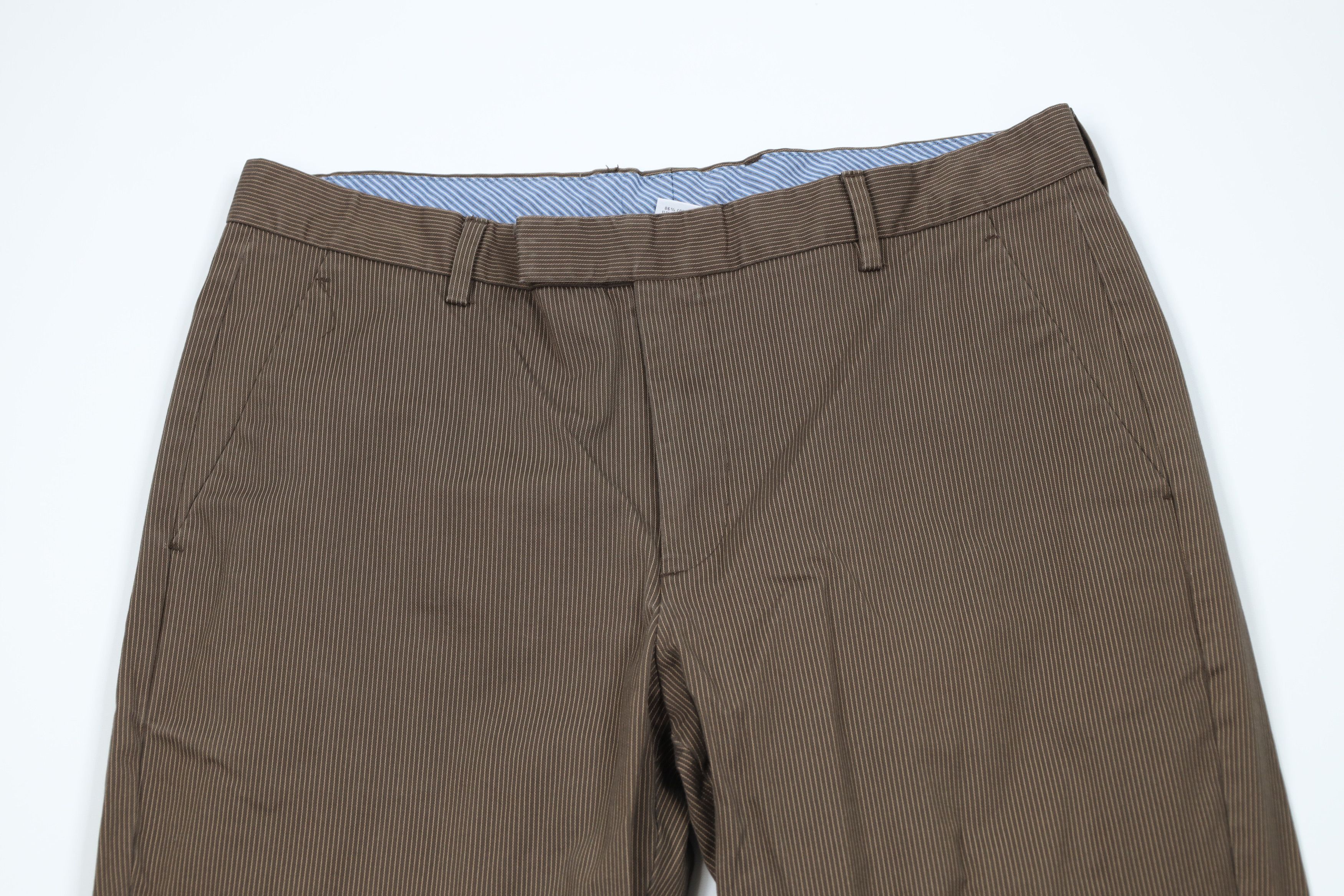 Gap Vintage Y2K Gap Pinstriped Flare Wide Leg Chino Pants Brown Size US 38 / EU 54 - 2 Thumbnail