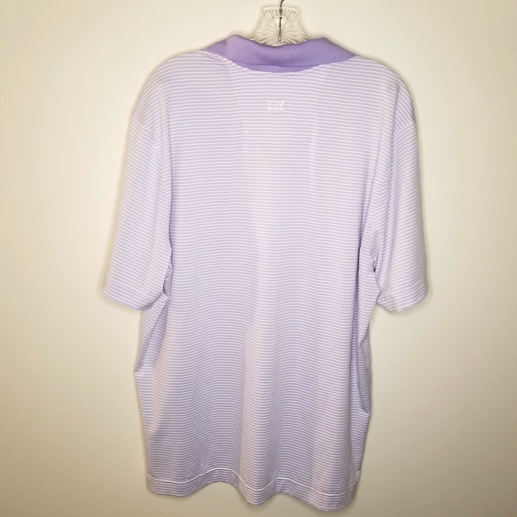 Cutter & Buck VINTAGE Cutter & Buck CB DryTec Golf Polo Shirt Men Short Sleeve Size L Purple Striped Size US L / EU 52-54 / 3 - 5 Thumbnail