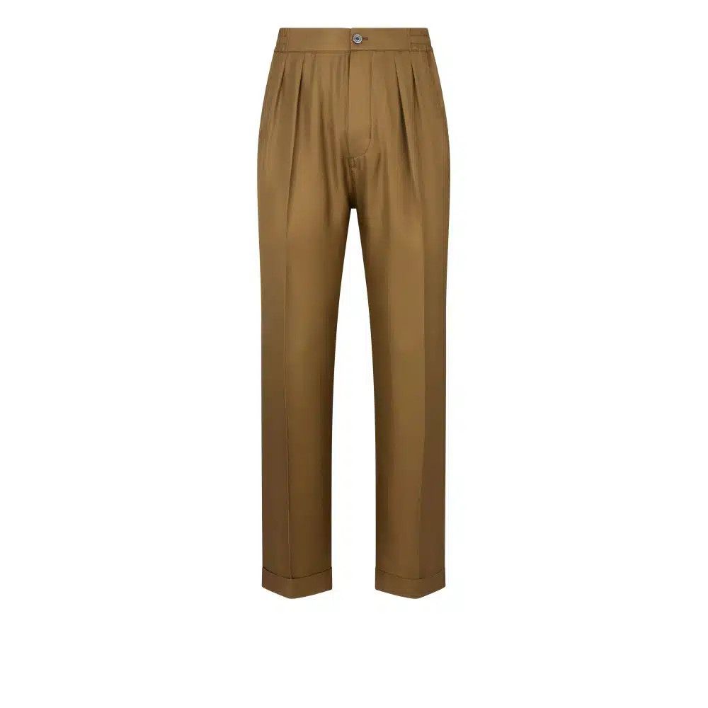 Tom Ford o1loc1c0925 SHP001 Luxury Silk Twill Lounge Pant in Brown Size US 36 / EU 52 - 1 Thumbnail