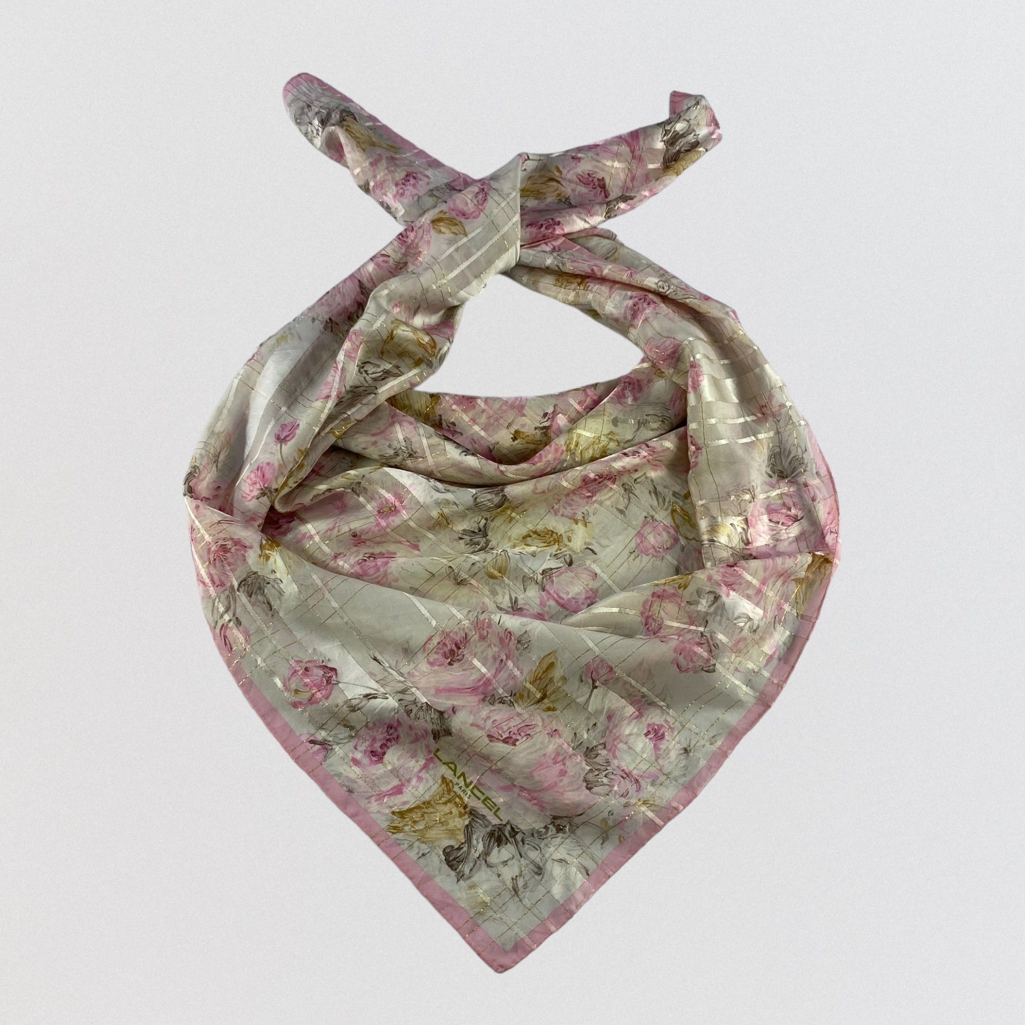 Japanese Brand × Lancel × Vintage Vintage Lancel Floral Silk Scarf SS097 Size ONE SIZE - 1 Thumbnail