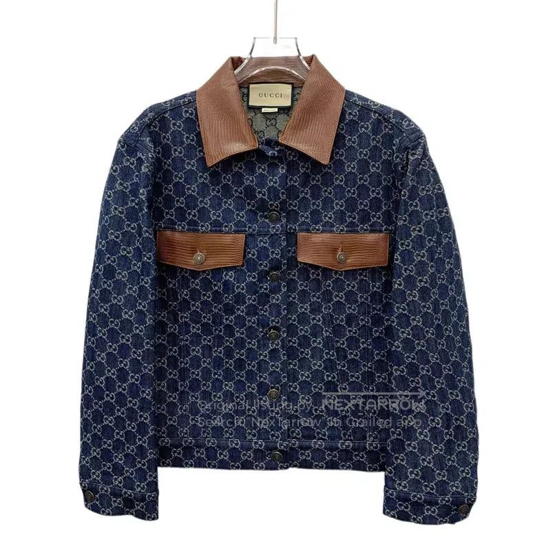 Gucci Gucci 22 dark blue logo jacquad full-print cotton lapel si Size XS / US 0-2 / IT 36-38 - 1 Thumbnail