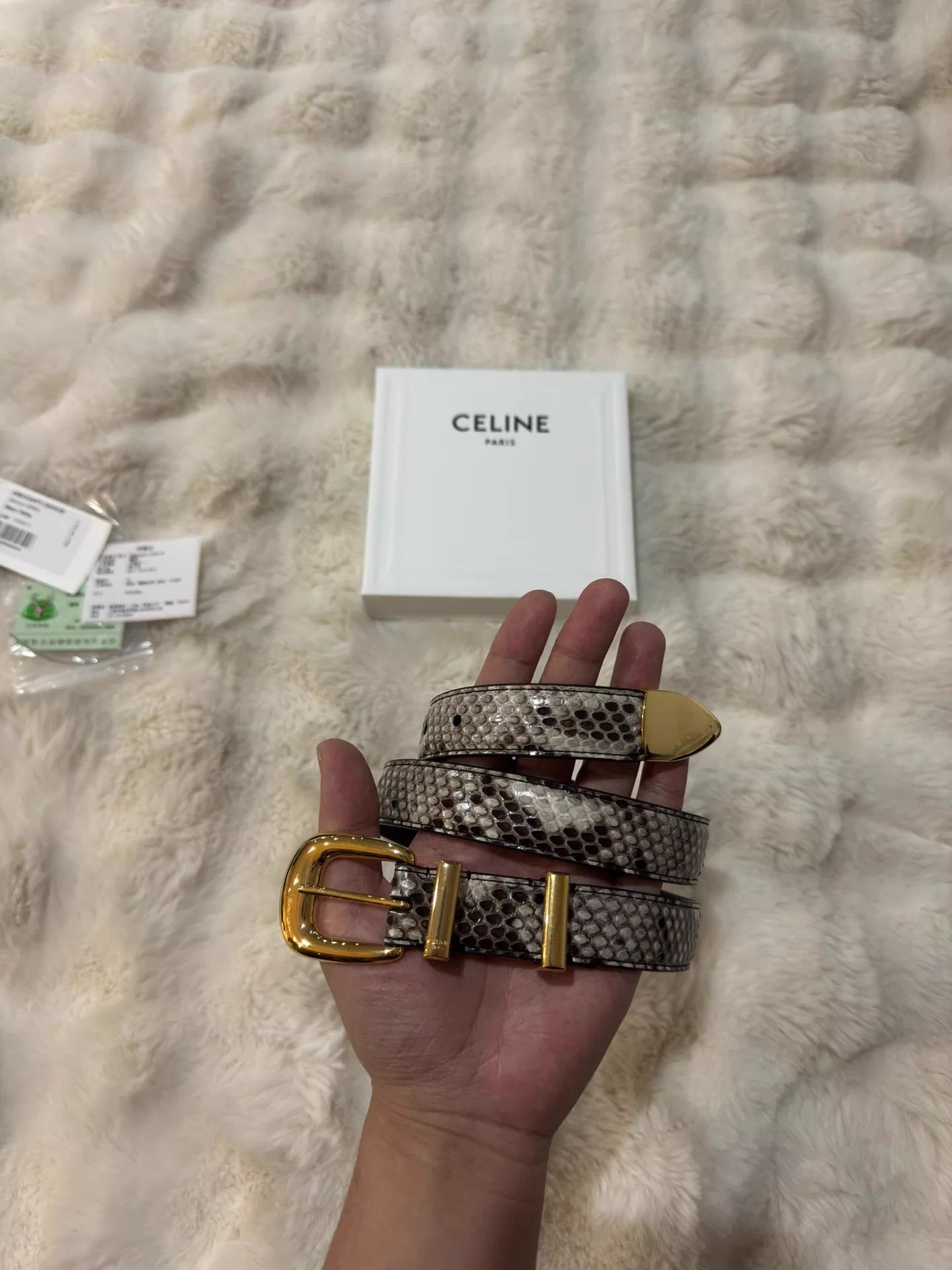 Celine Celine Rare Leather Gold Buckle Belt 80cm Size ONE SIZE - 1 Thumbnail