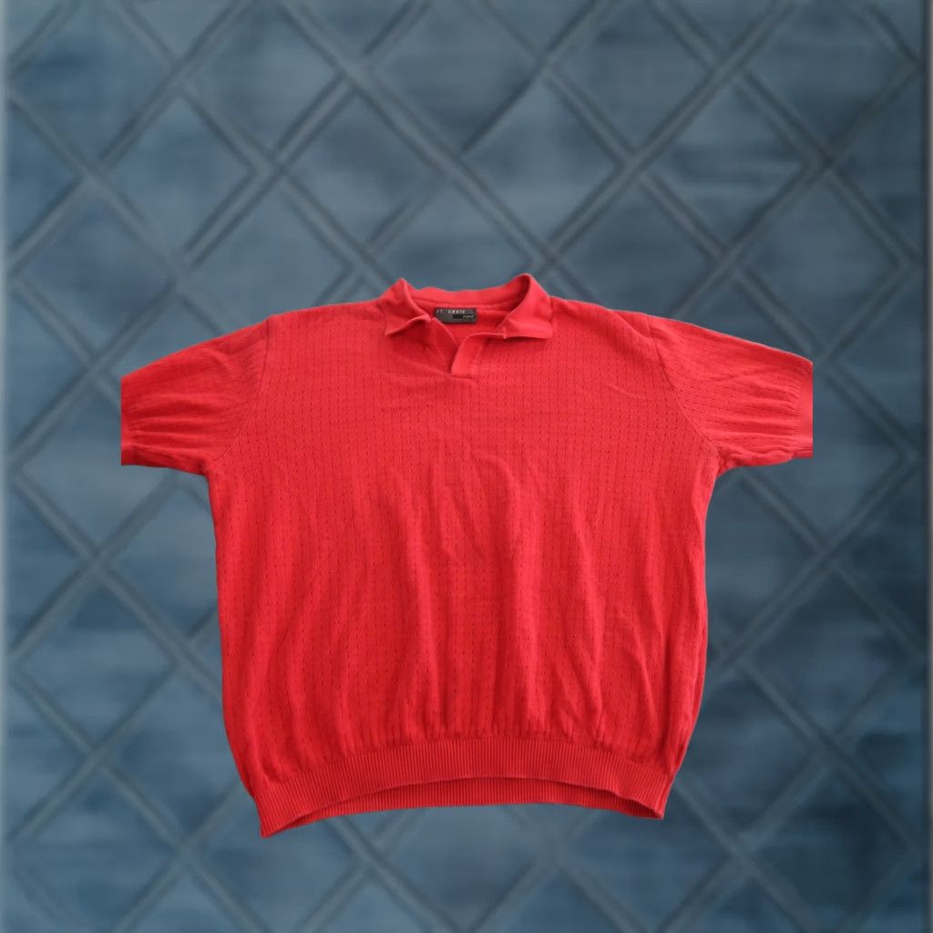 Vintage St. Croix Mens XL Red Cotton Polyester Knit Short Sleeve Collared Pullover Sweater Size US XL / EU 56 / 4 - 1 Thumbnail