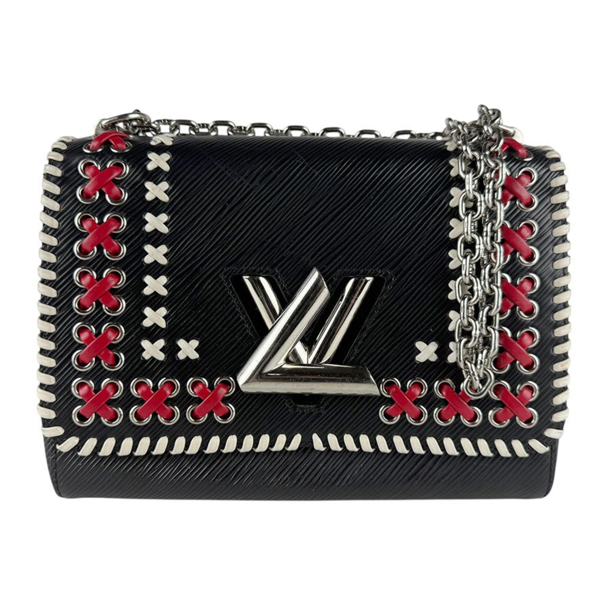 Louis Vuitton Louis Vuitton Epi Twist MM Shoulder Bag in Leather, Black/Off-White/Red, Silver, Women's, M42778 z8552 Size ONE SIZE - 1 Thumbnail