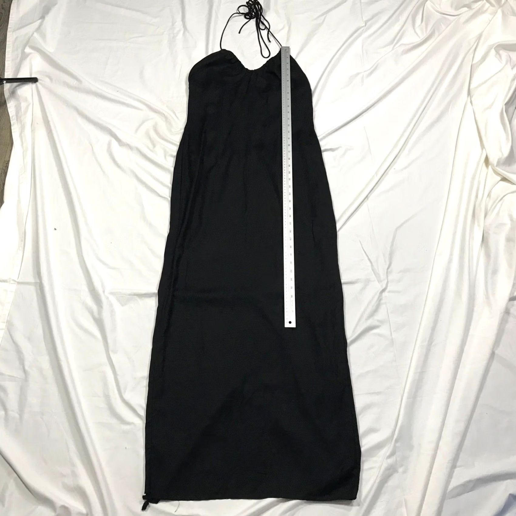 Lioness Lioness Black Halter Maxi Dress XL Sleeveless High Slit Minimalist Size XL / US 12-14 / IT 48-50 - 2 Thumbnail