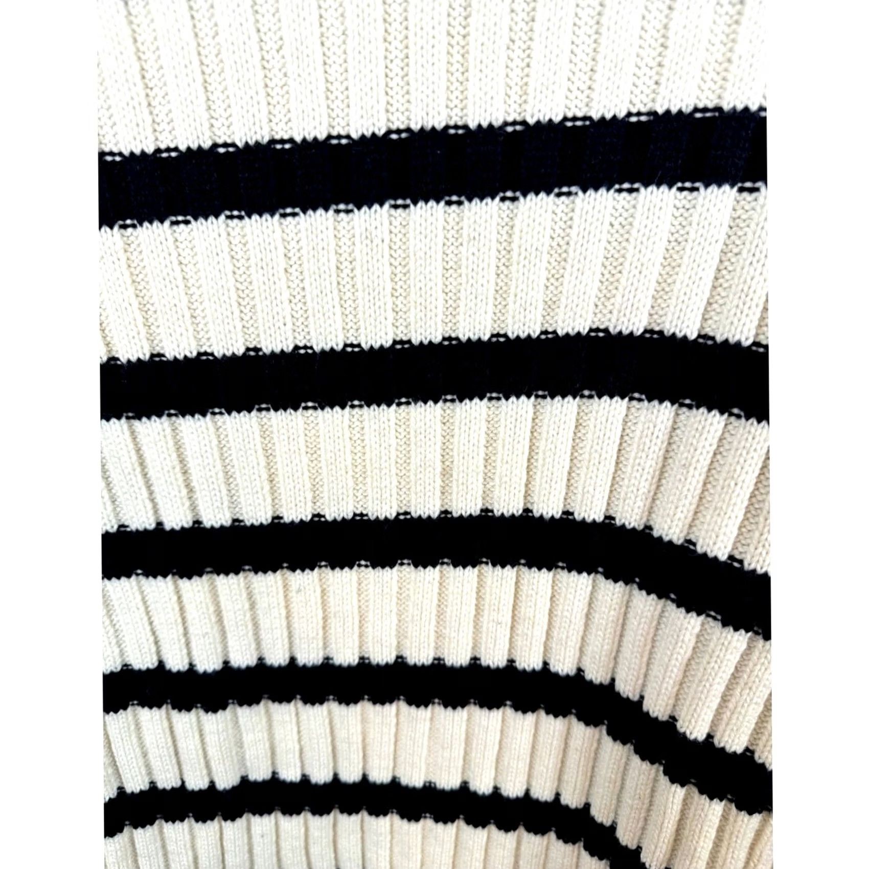 Zara Zara Sweater Women’s S Beige Brown Striped Cowl Neck Pullover Cozy Knit W 45 Size S / US 4 / IT 40 - 5 Thumbnail