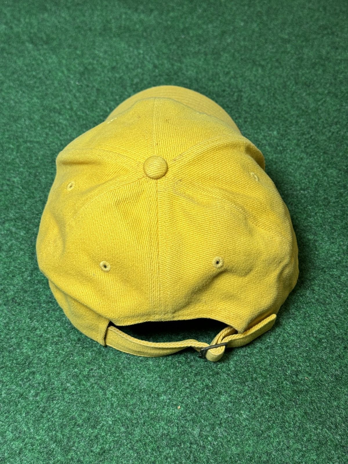 Nike × Vintage Vintage 90s Nike Yellow Strap Back Baseball Cap Hat Size ONE SIZE - 3 Thumbnail